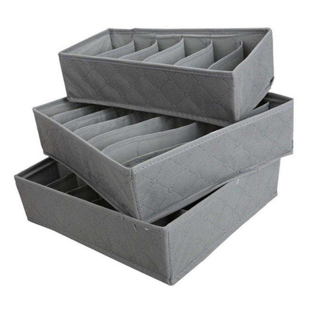 Grey - LIFE IDEAS - 2x Clothes Organizer Storage Box Set - 3