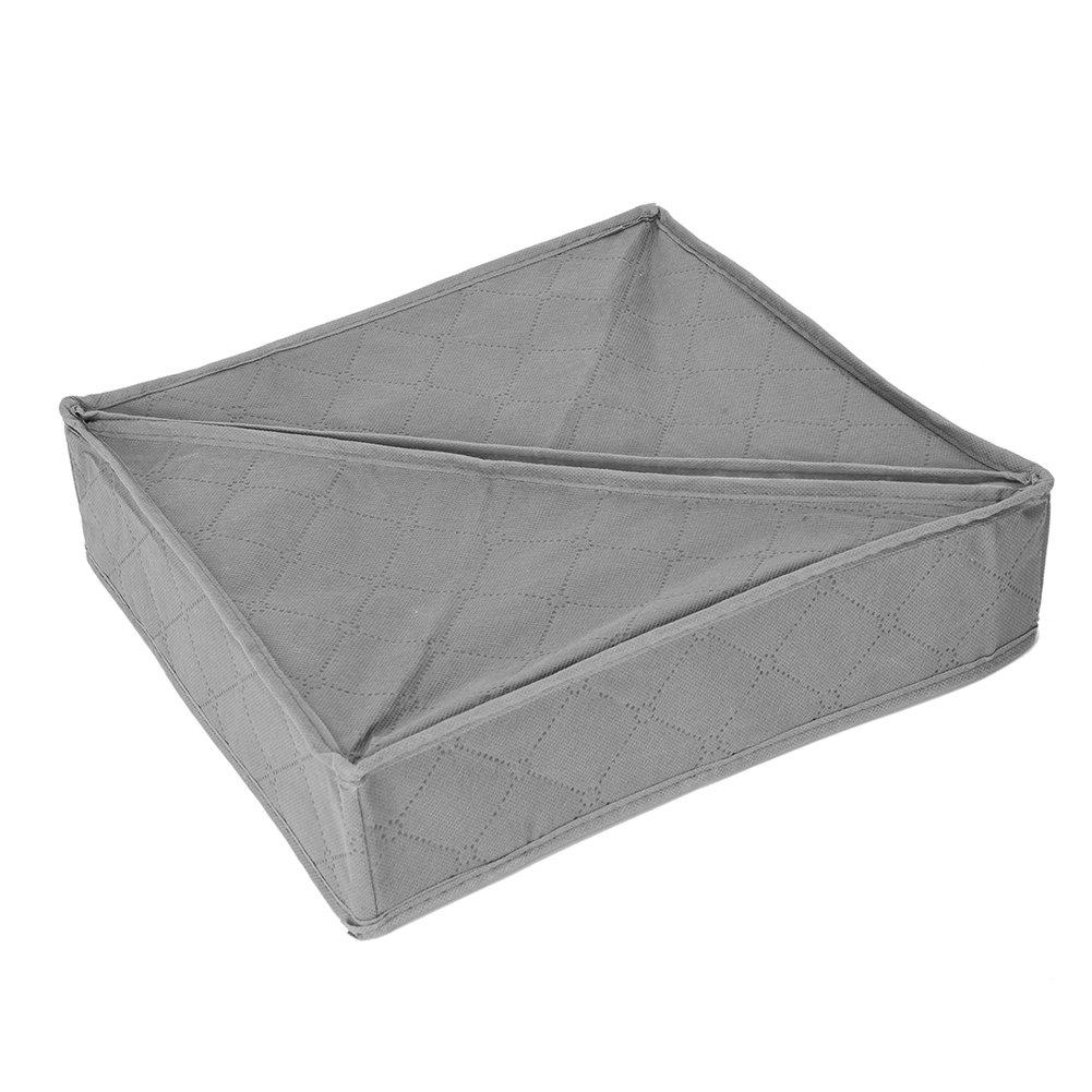 Grey - LIFE IDEAS - 2x Clothes Organizer Storage Box Set - 8