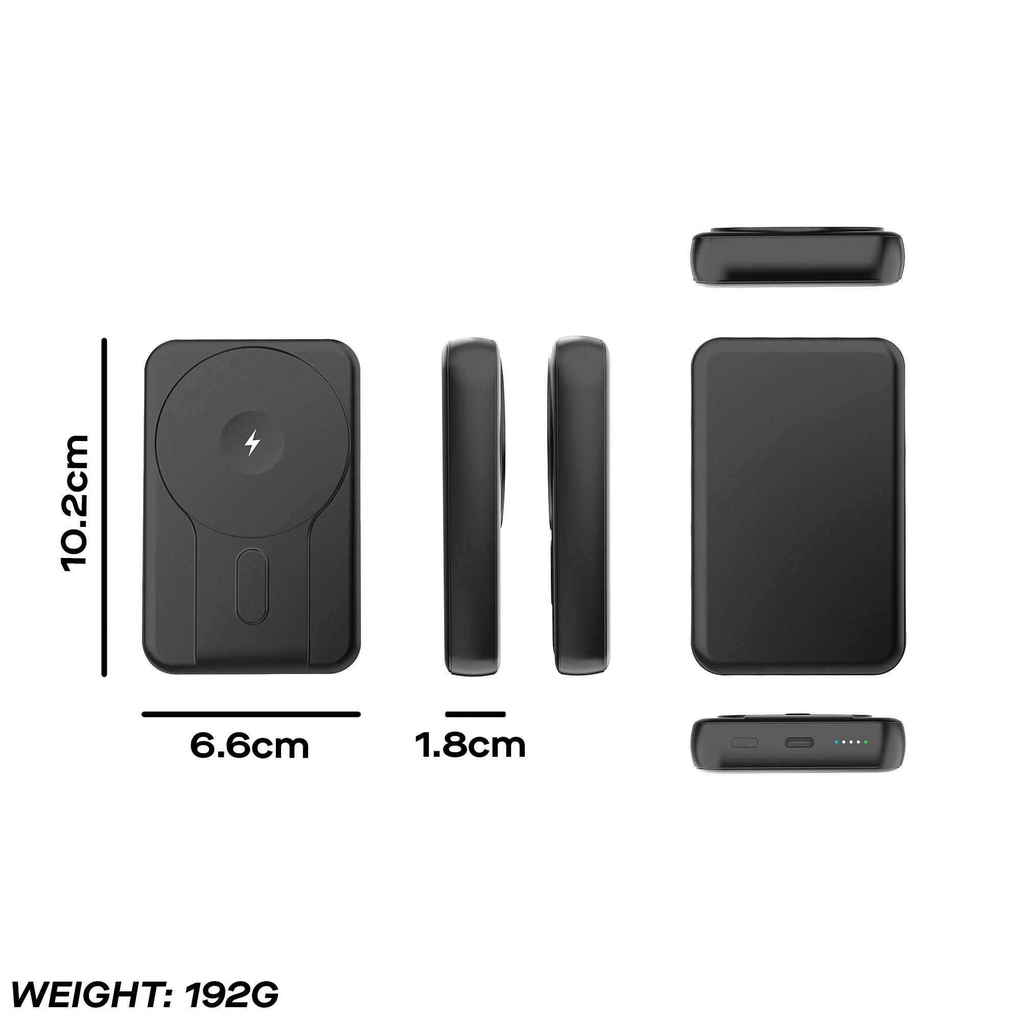 Black - Daewoo Electricals - 10000mAh Portable MagSafe Wireless Power Bank - 7