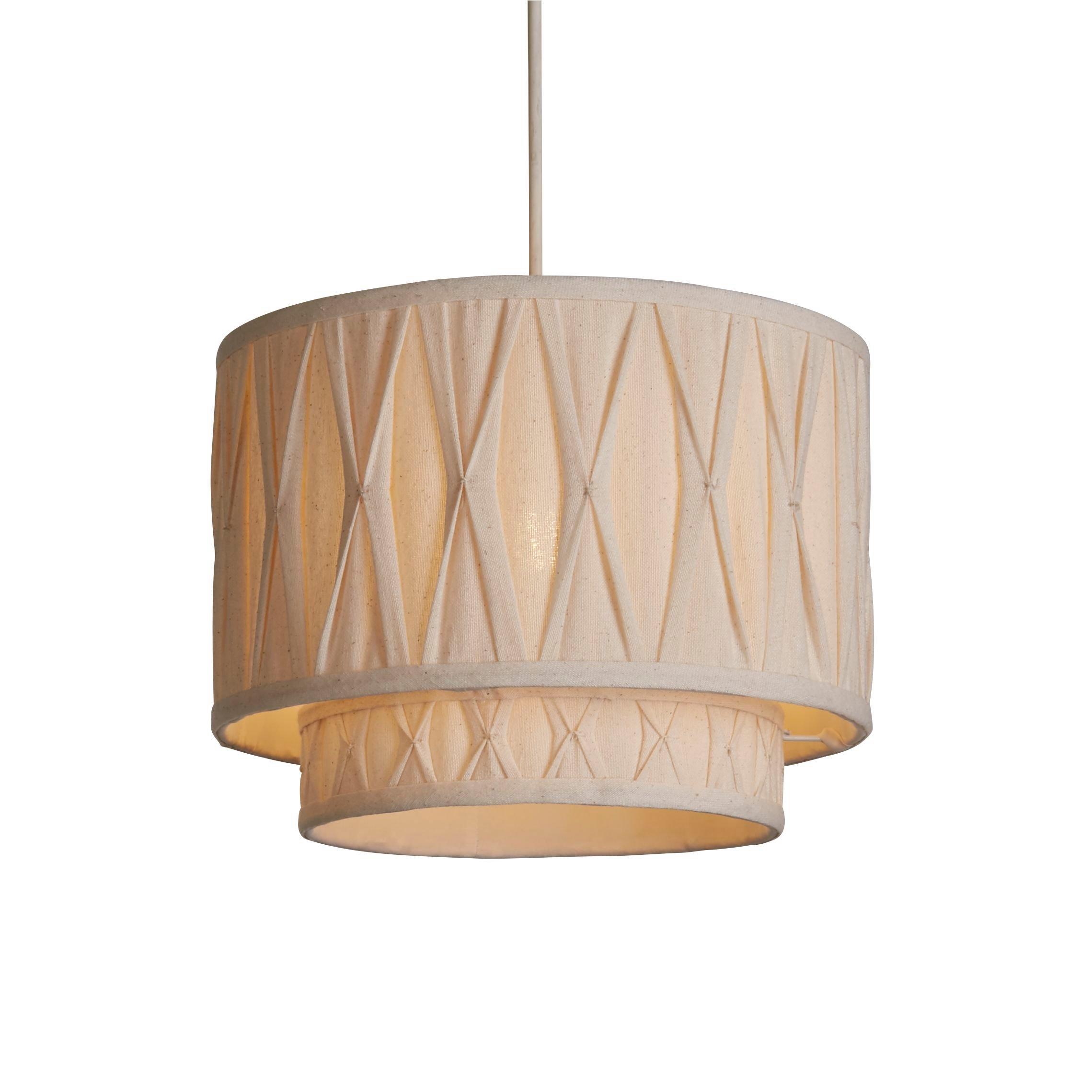 Cream - Lighting Collection - Aurelia Natural Pinch Pleat Ceiling Shade - 2