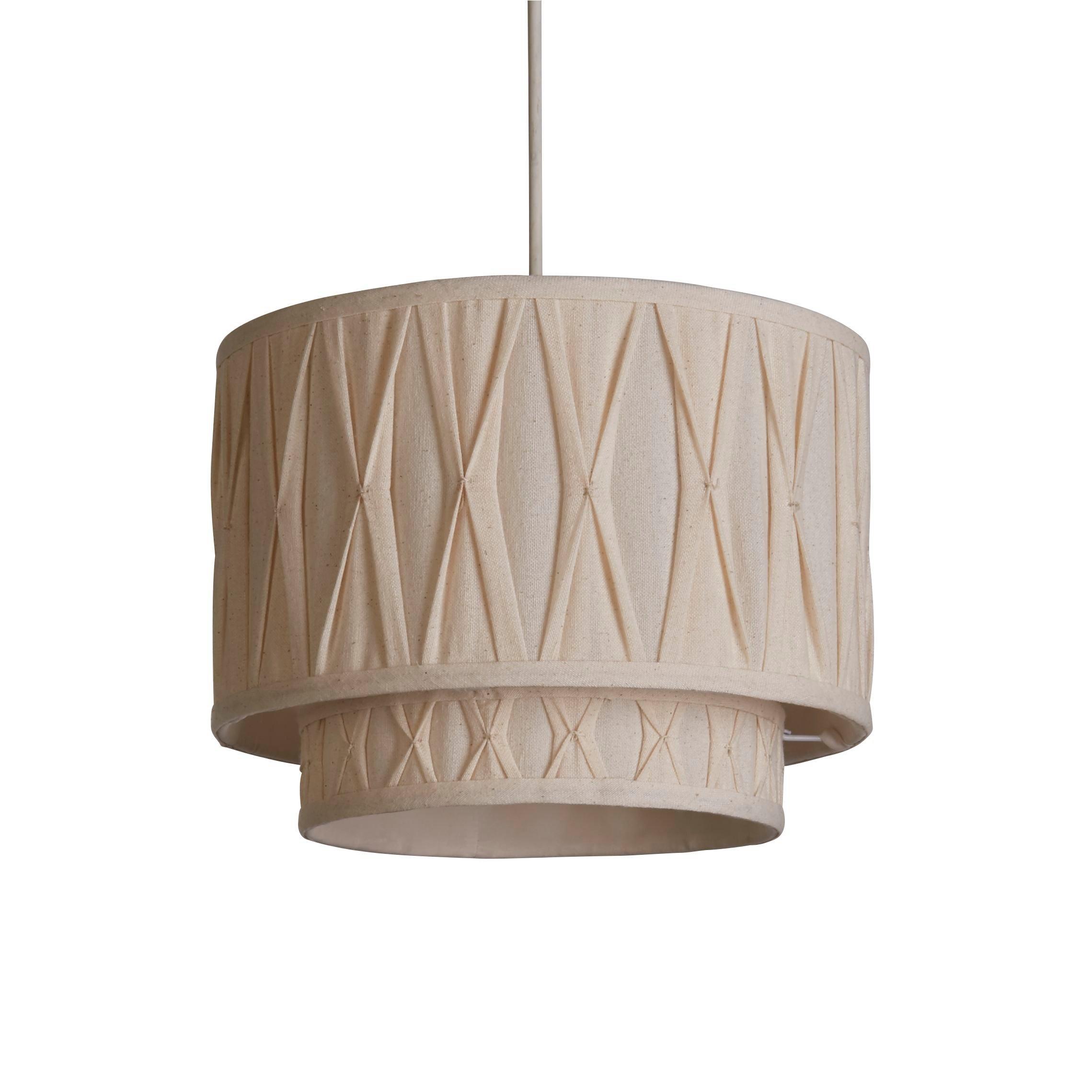 Cream - Lighting Collection - Aurelia Natural Pinch Pleat Ceiling Shade - 3