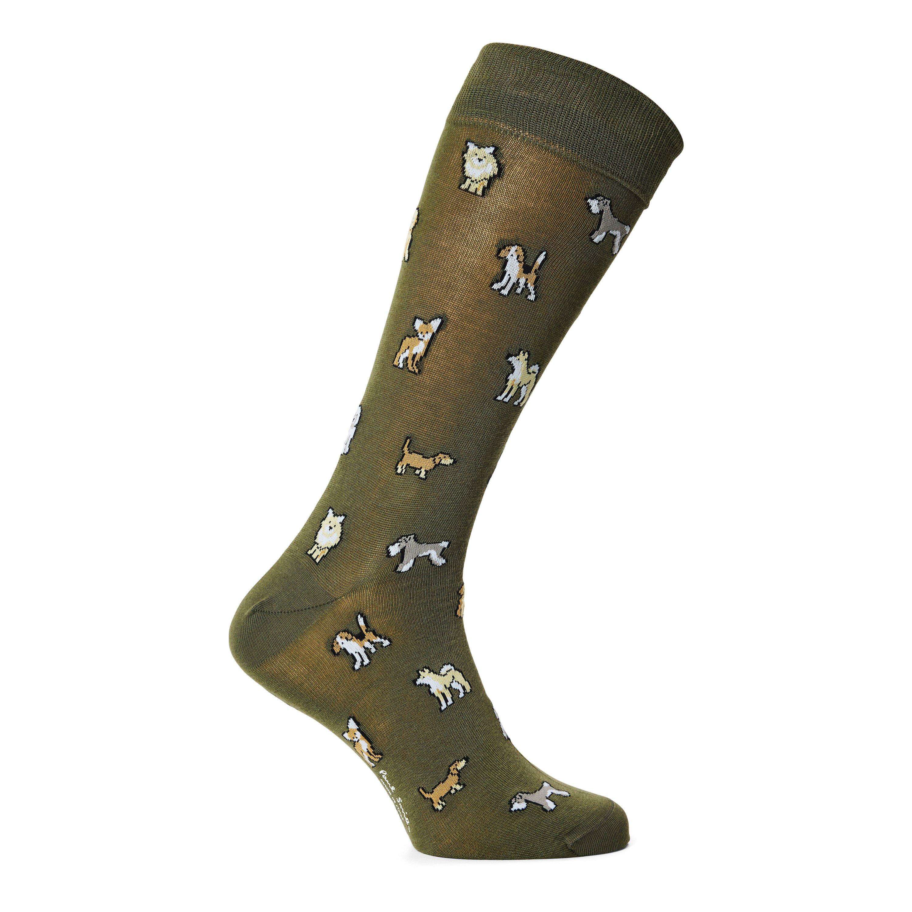 GREEN - Paul Smith - PAUL SMITH KYOTO DOG SOCK - 1