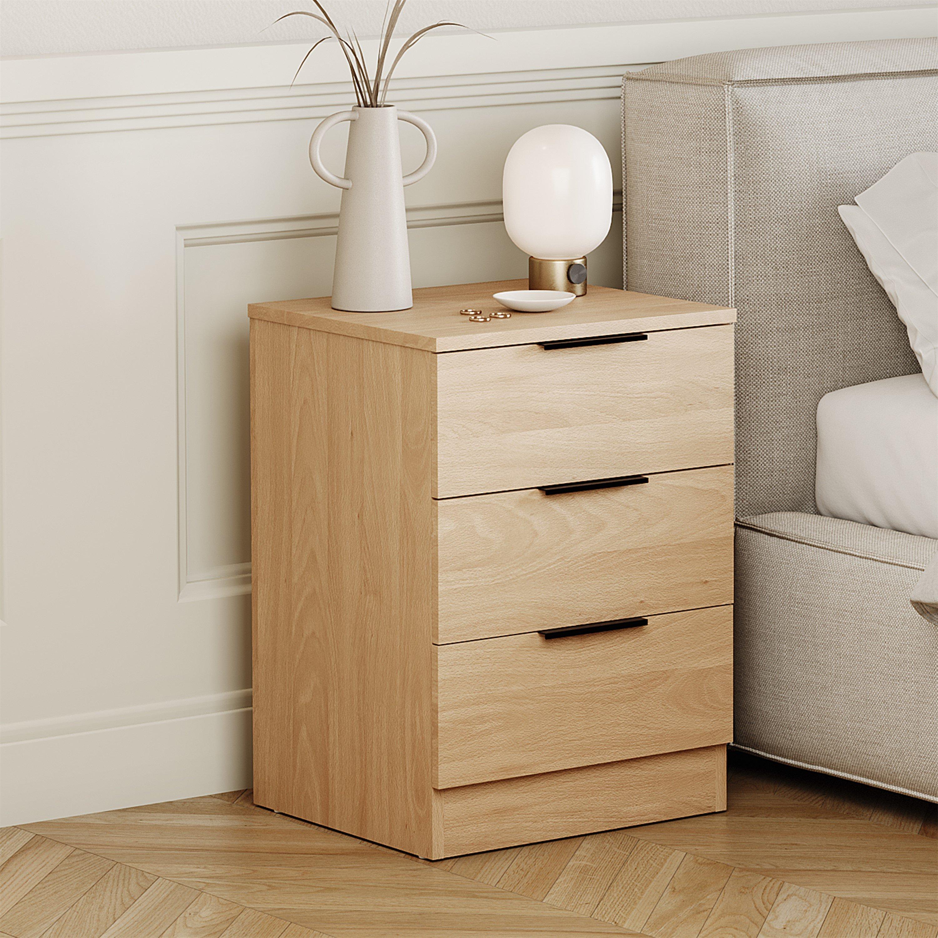 Lassic  Trega 3 Drawer Bedside Chest - Pine - 3 Drawer