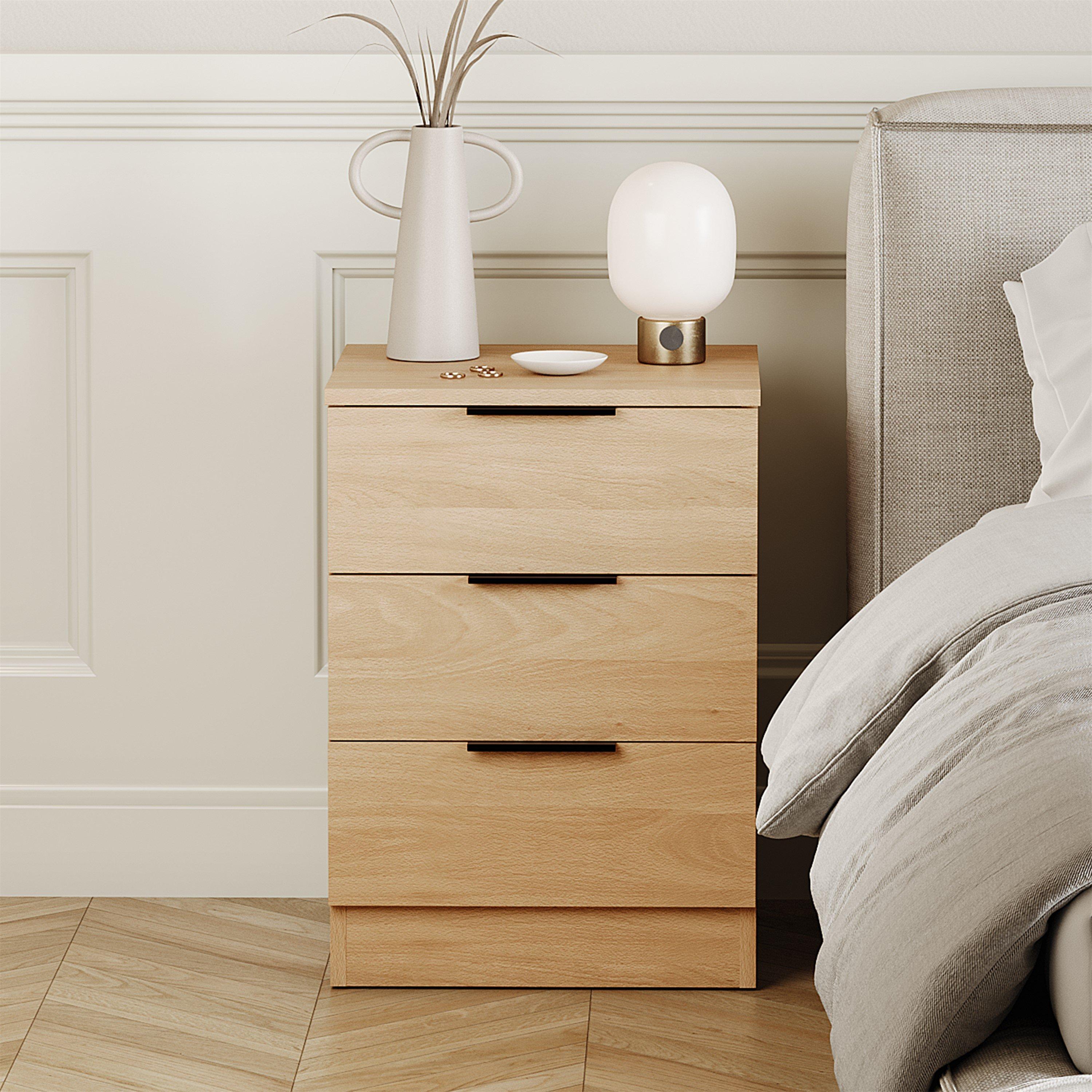 Pine - Lassic - Trega 3 Drawer Bedside Chest Set Of 2 - 5