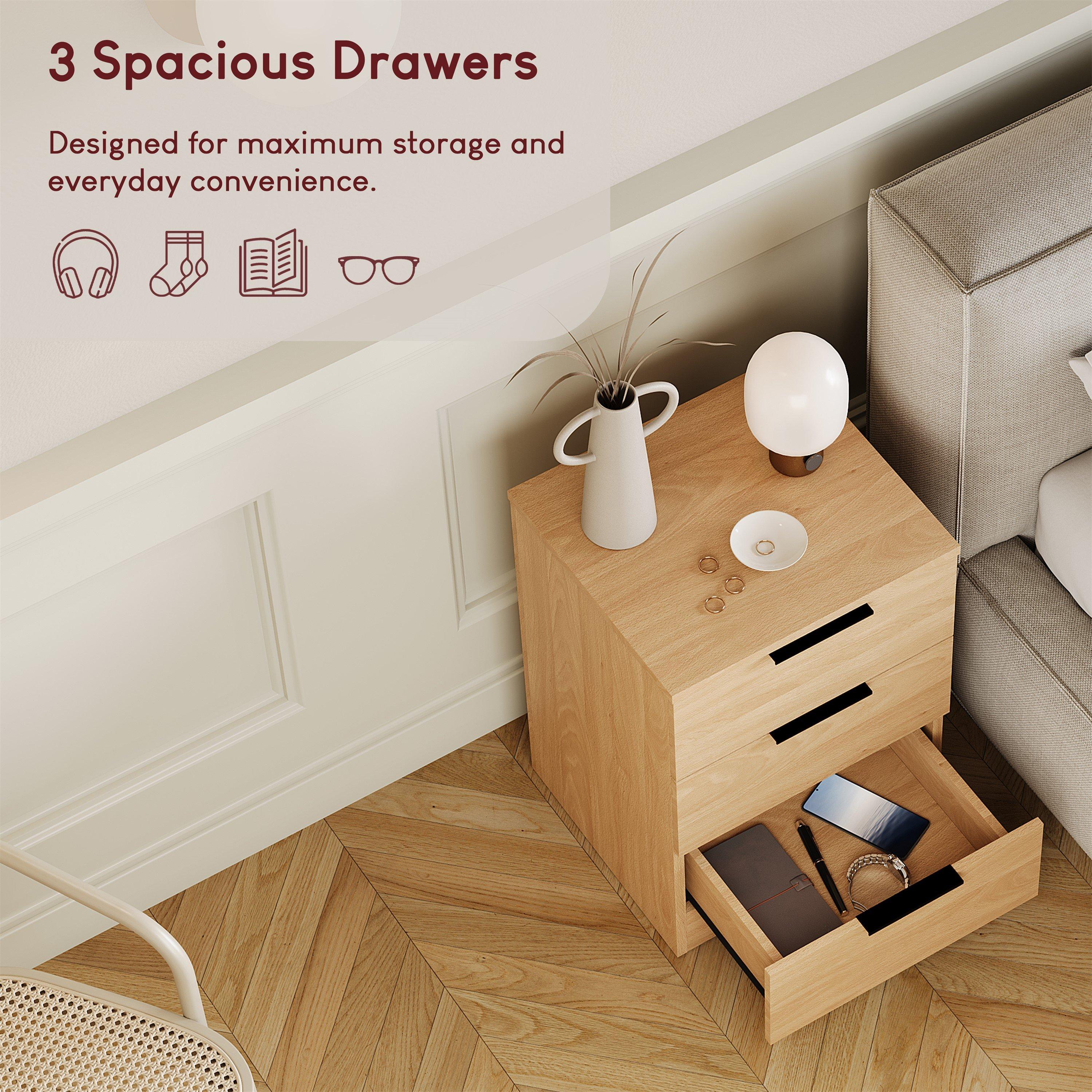 Pine - Lassic - Trega 3 Drawer Bedside Chest Set Of 2 - 6