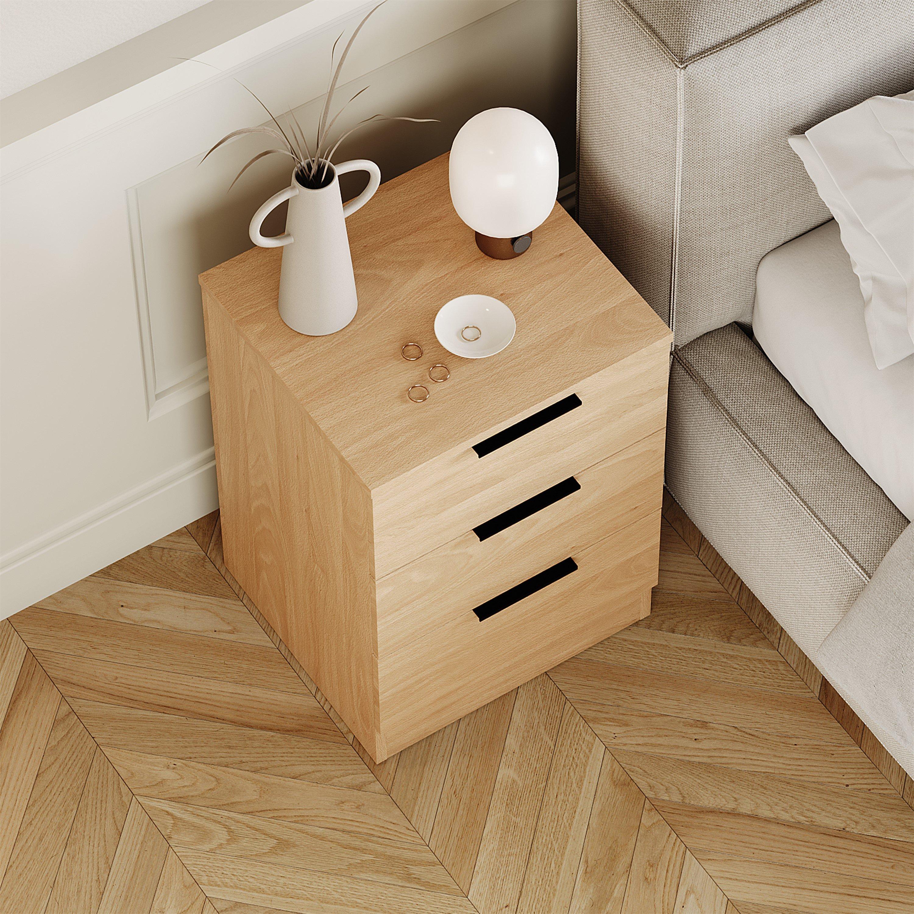 Pine - Lassic - Trega 3 Drawer Bedside Chest Set Of 2 - 7