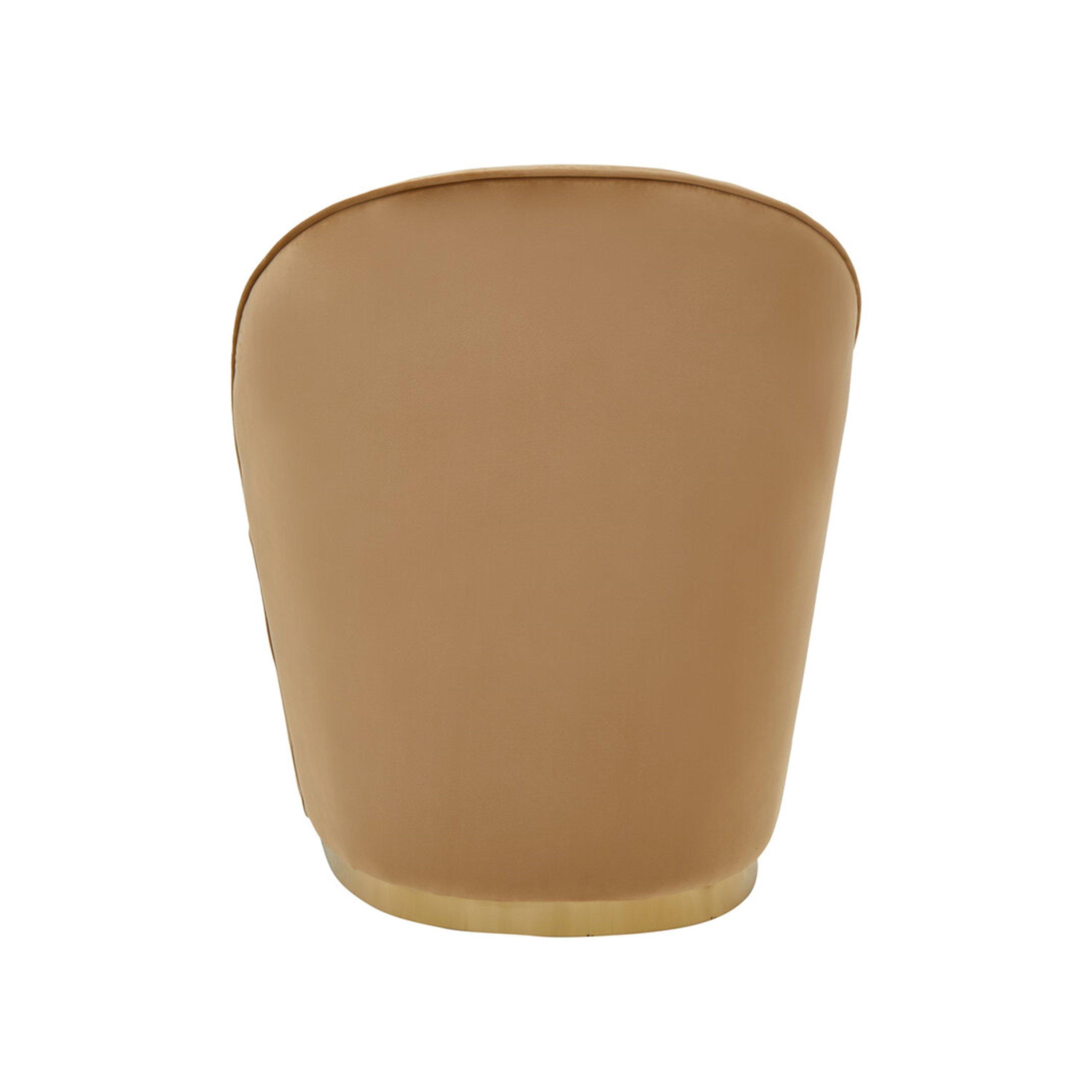 Beige - Interiors by Premier - Tamra Beige Velvet Gold Base Chair - 2