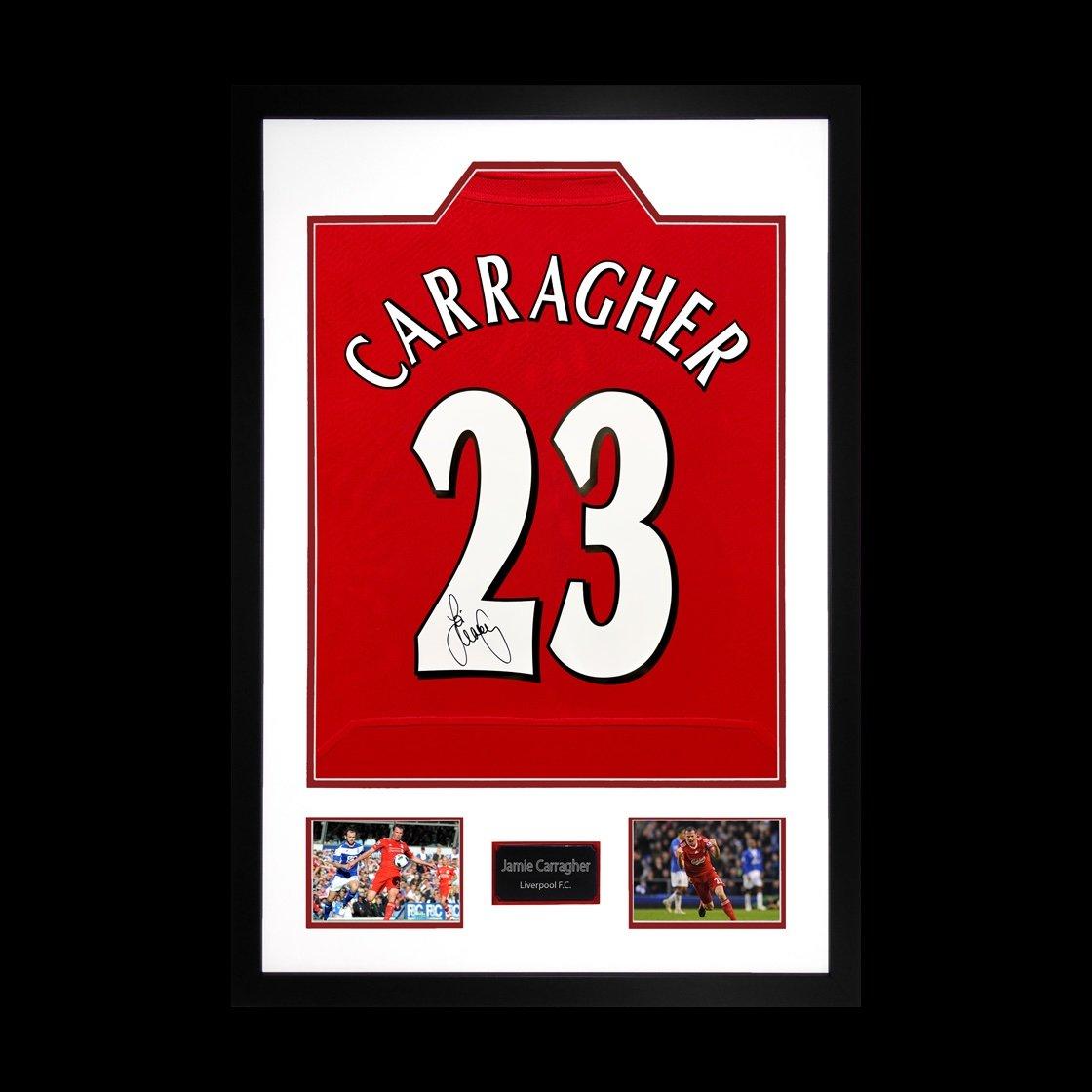 The Fan Cave Jamie Carragher Signed Liverpool Shirt Premium Fra - Red - 850x600mm