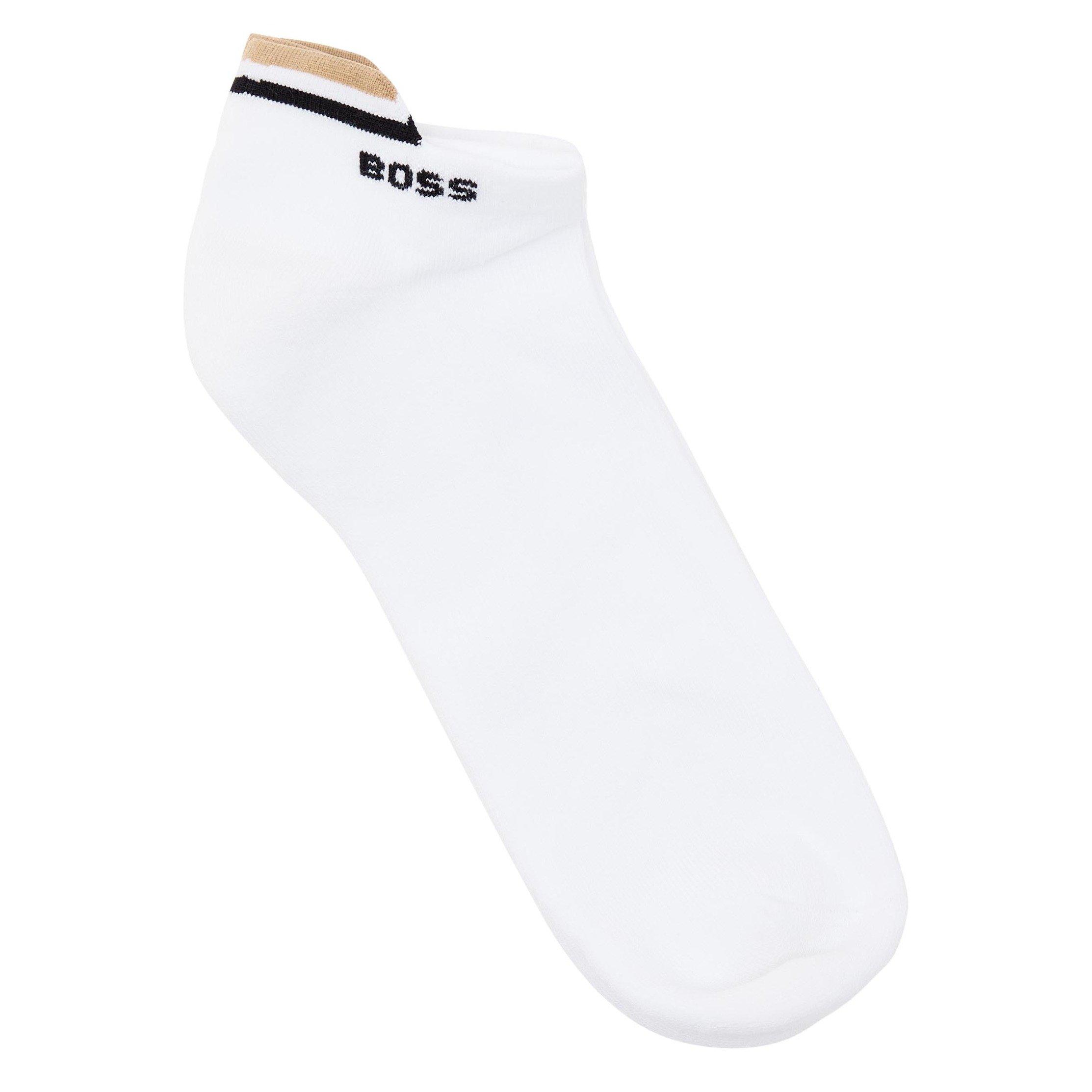 WHITE - Hugo - Men's Iconic 3 Pack Cotton Ankle Socks - 3