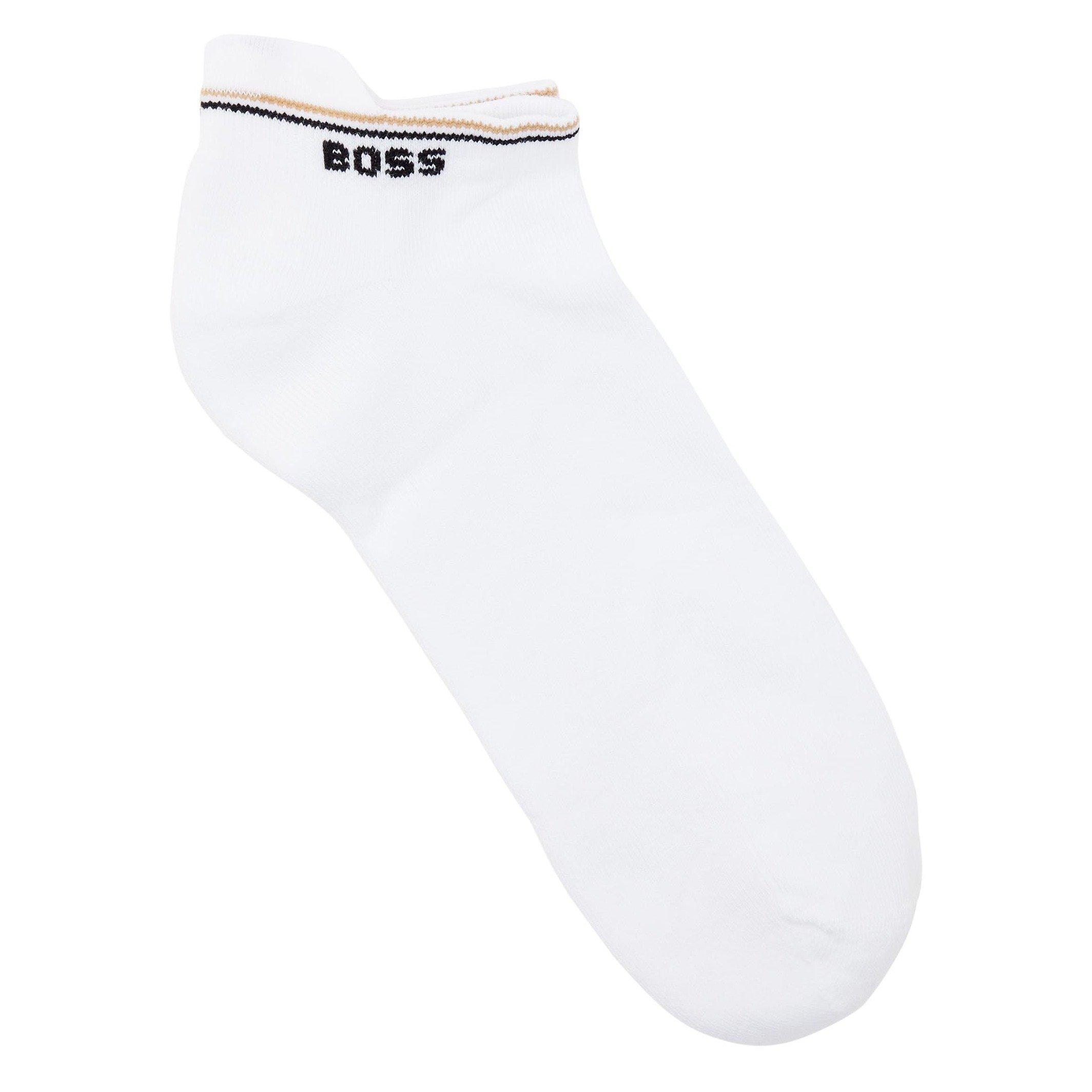 WHITE - Hugo - Men's Iconic 3 Pack Cotton Ankle Socks - 4