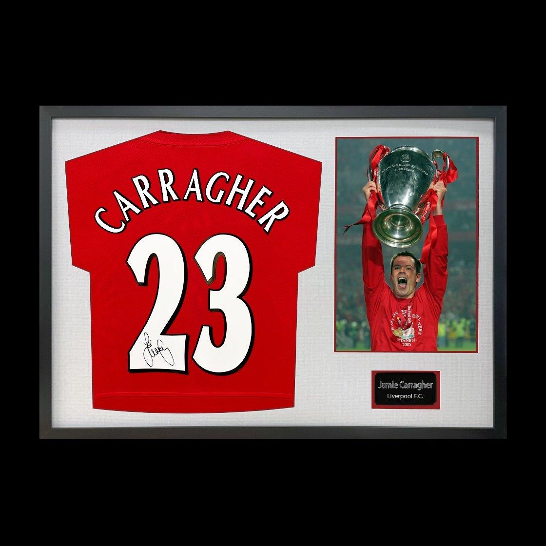 The Fan Cave Jamie Carragher Signed Liverpool Shirt Classic Fra - Red - 750x750mm