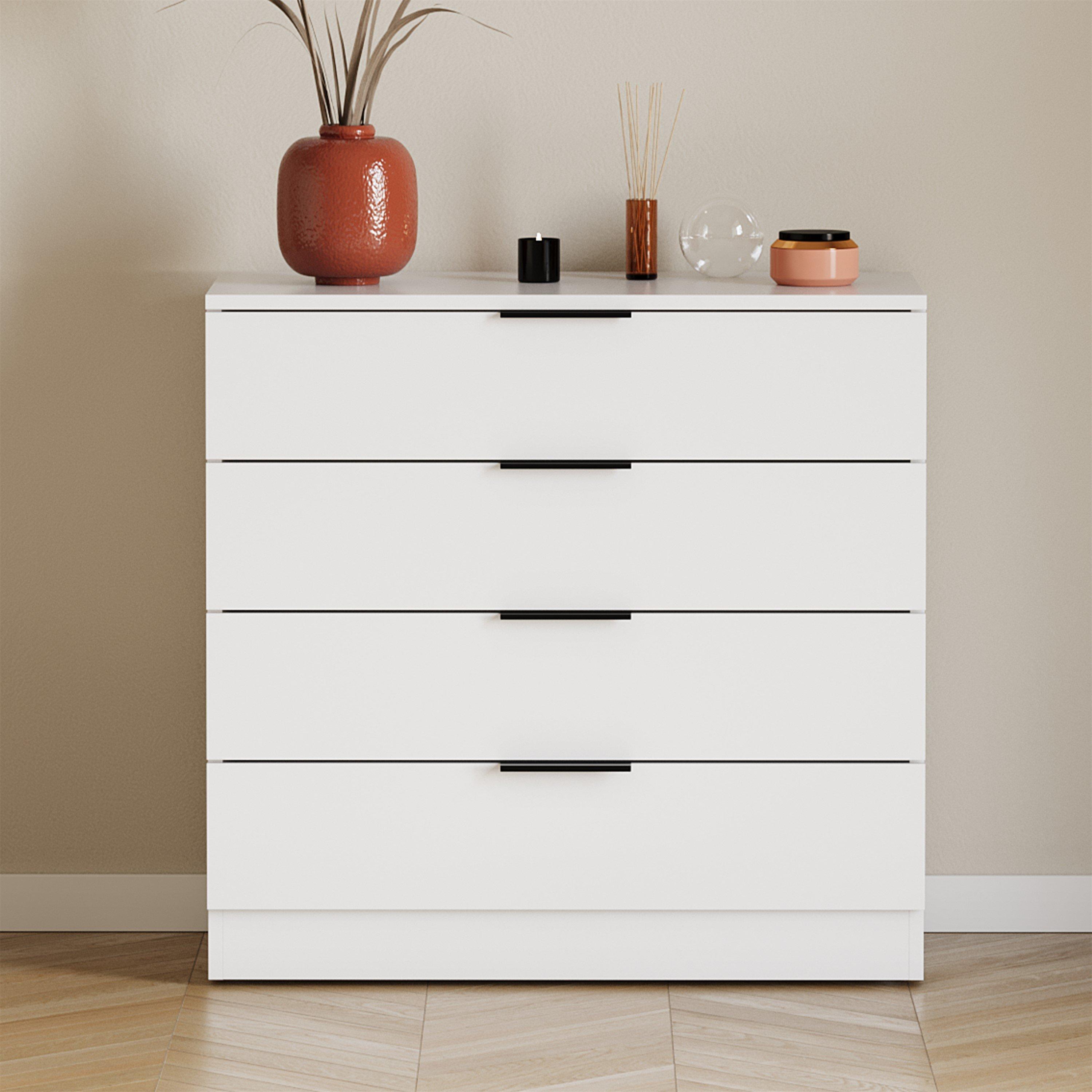 White - Lassic - Trega 4 Drawer Chest of Drawers - 3