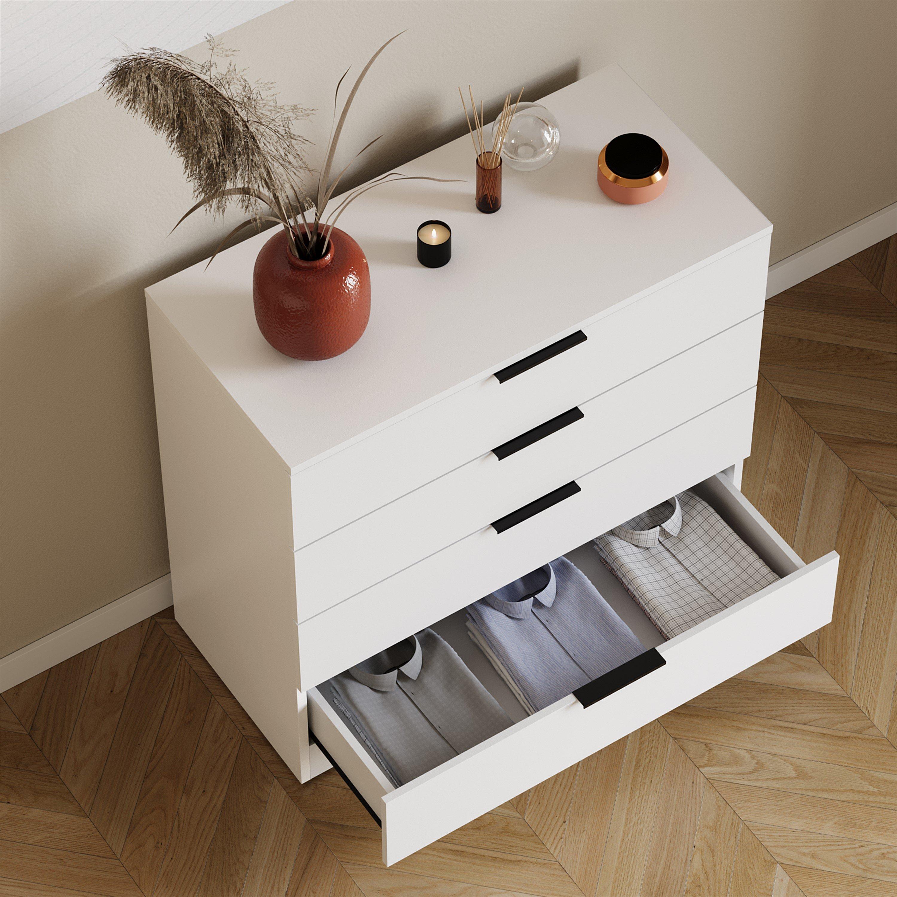 White - Lassic - Trega 4 Drawer Chest of Drawers - 5