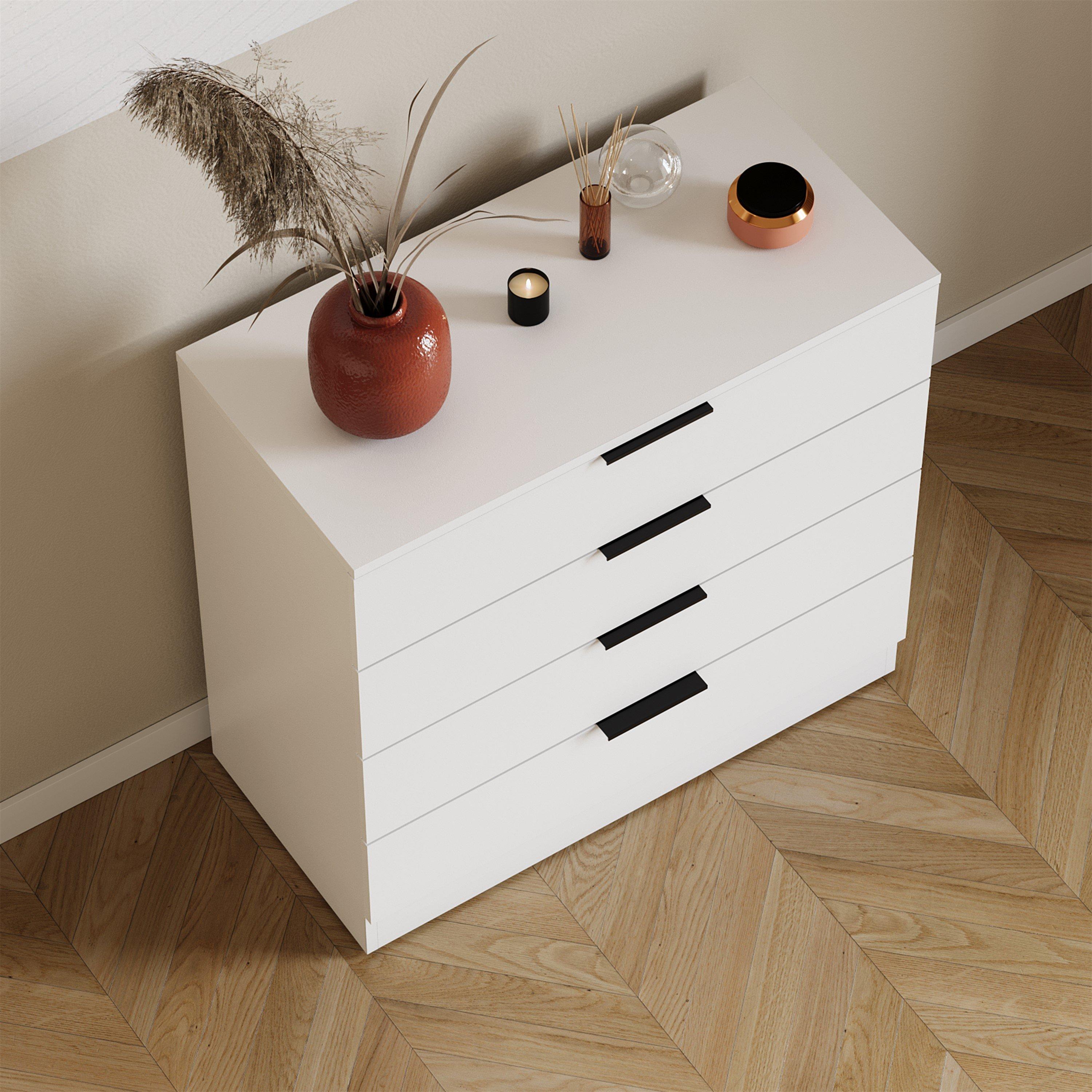 White - Lassic - Trega 4 Drawer Chest of Drawers - 6