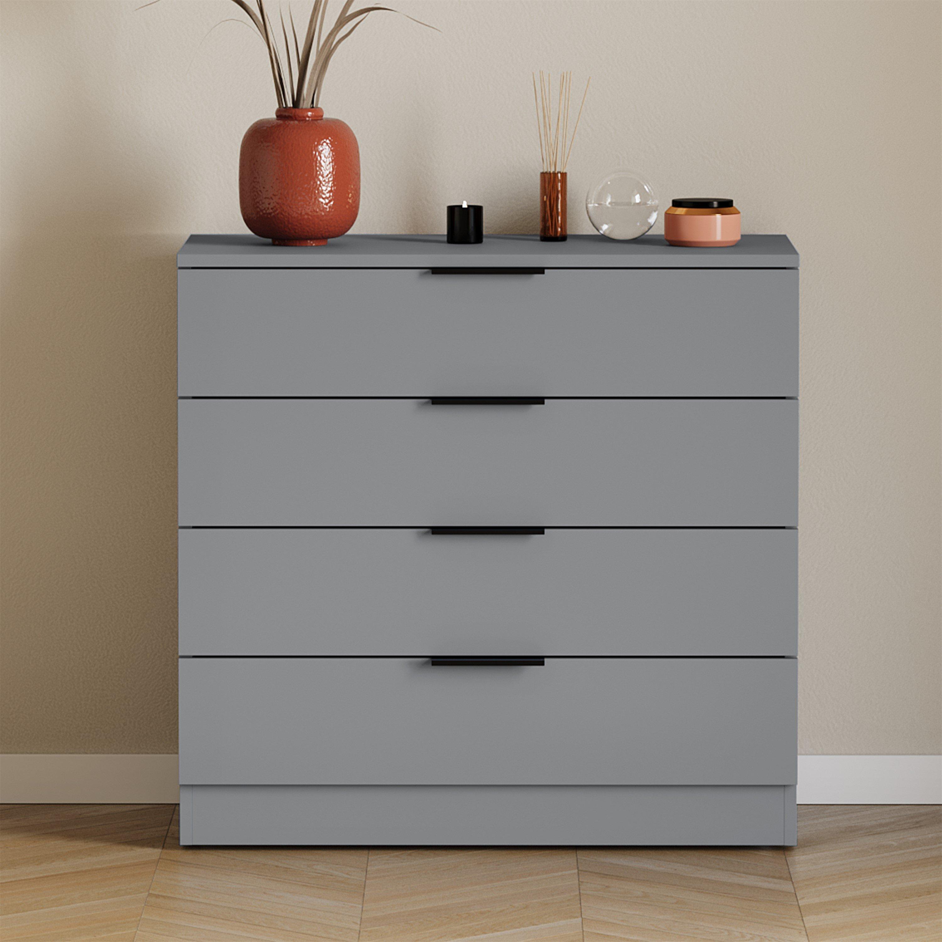 Grey - Lassic - Trega 4 Drawer Chest of Drawers - 3