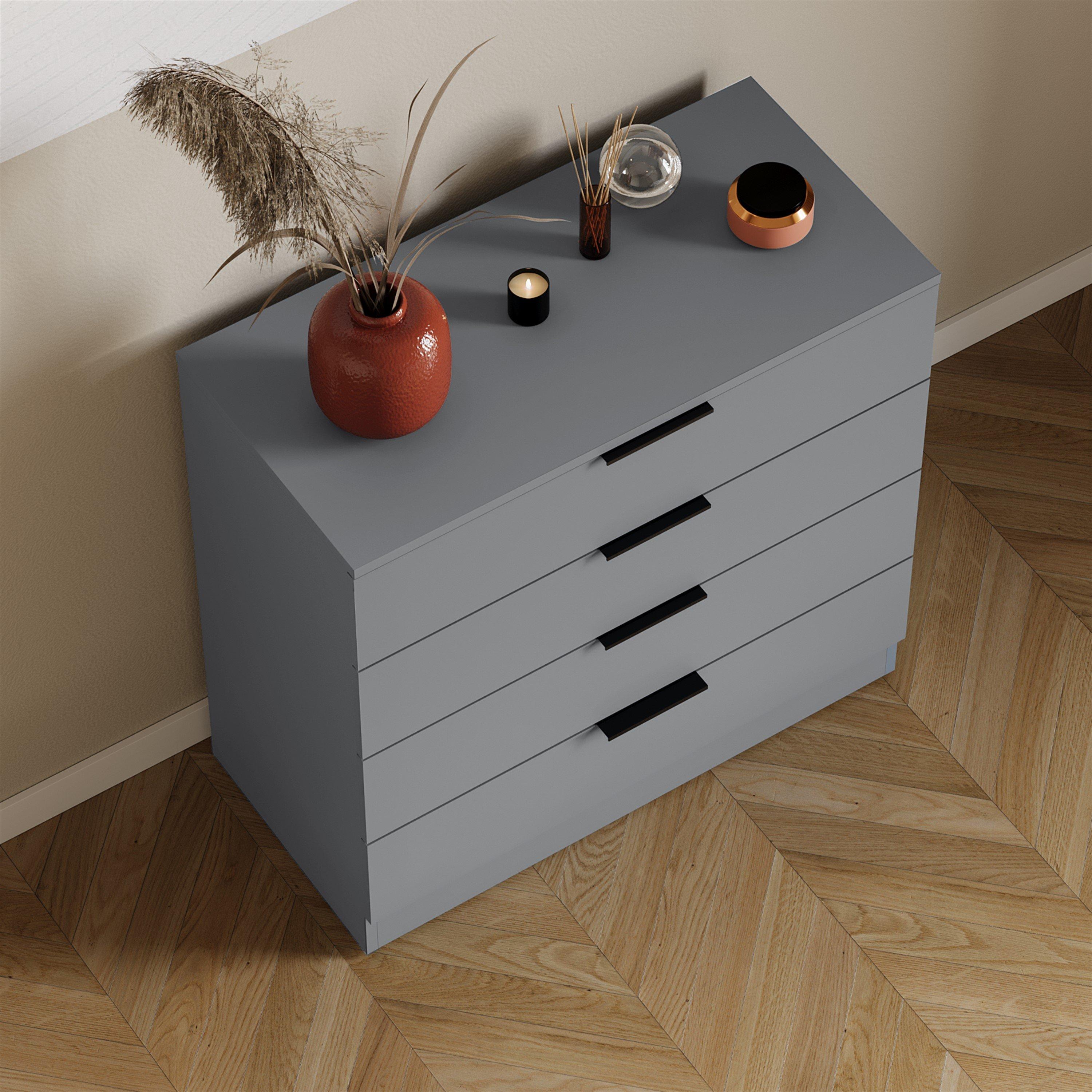 Grey - Lassic - Trega 4 Drawer Chest of Drawers - 6