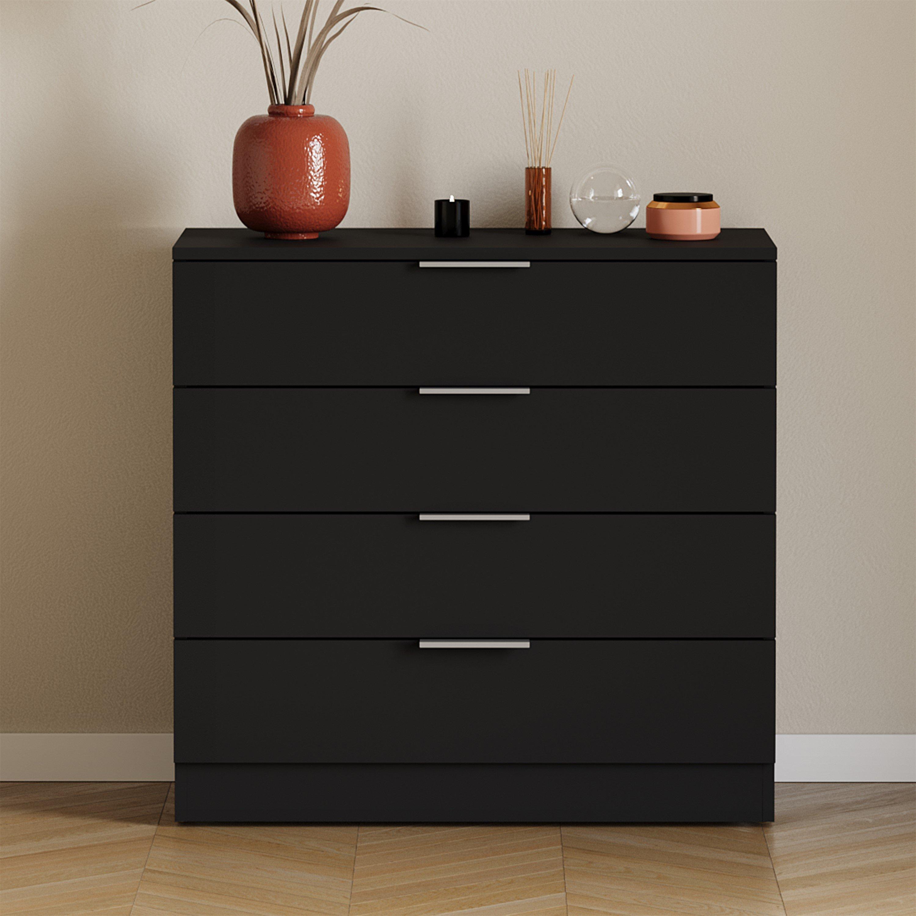 Black - Lassic - Trega 4 Drawer Chest of Drawers - 3