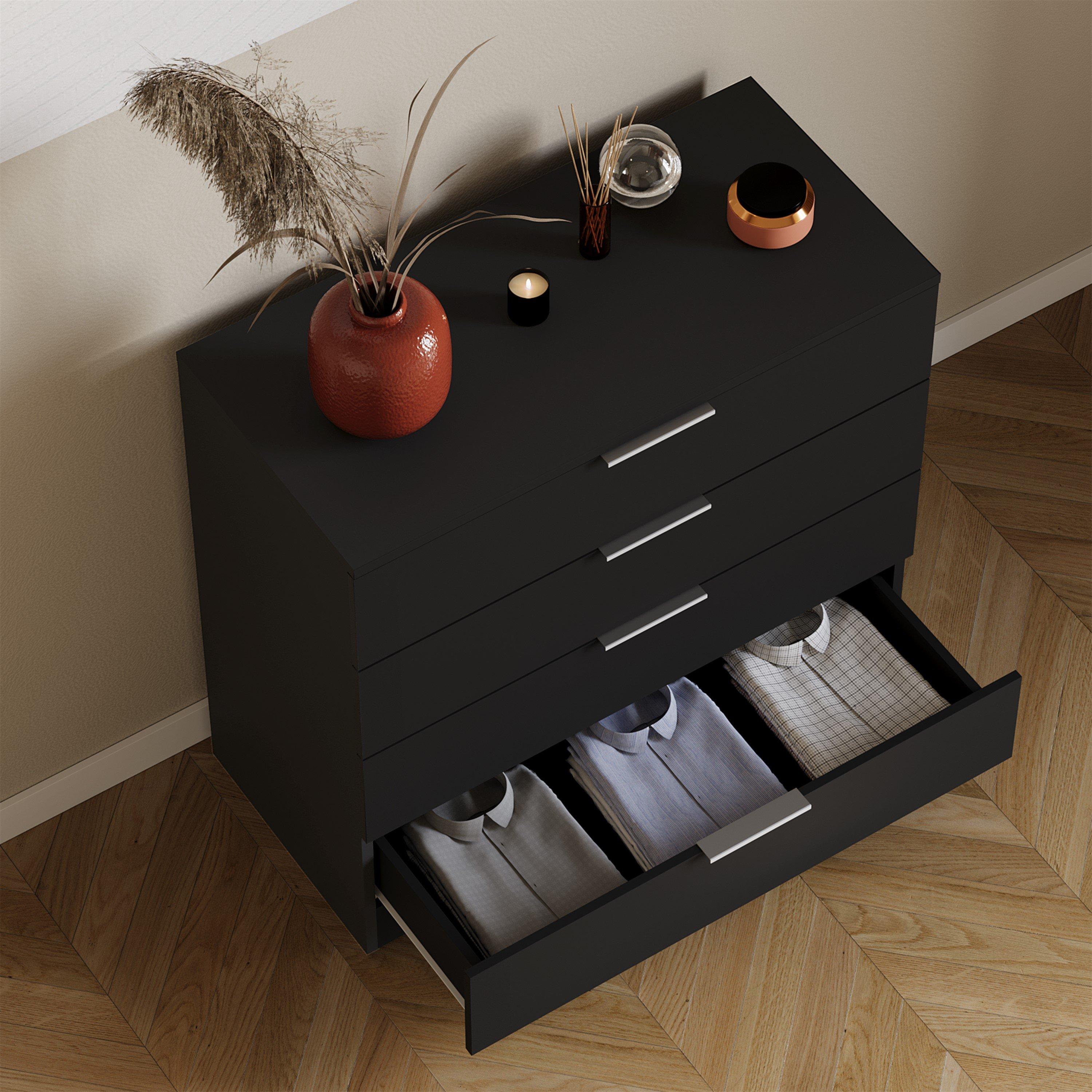 Black - Lassic - Trega 4 Drawer Chest of Drawers - 5