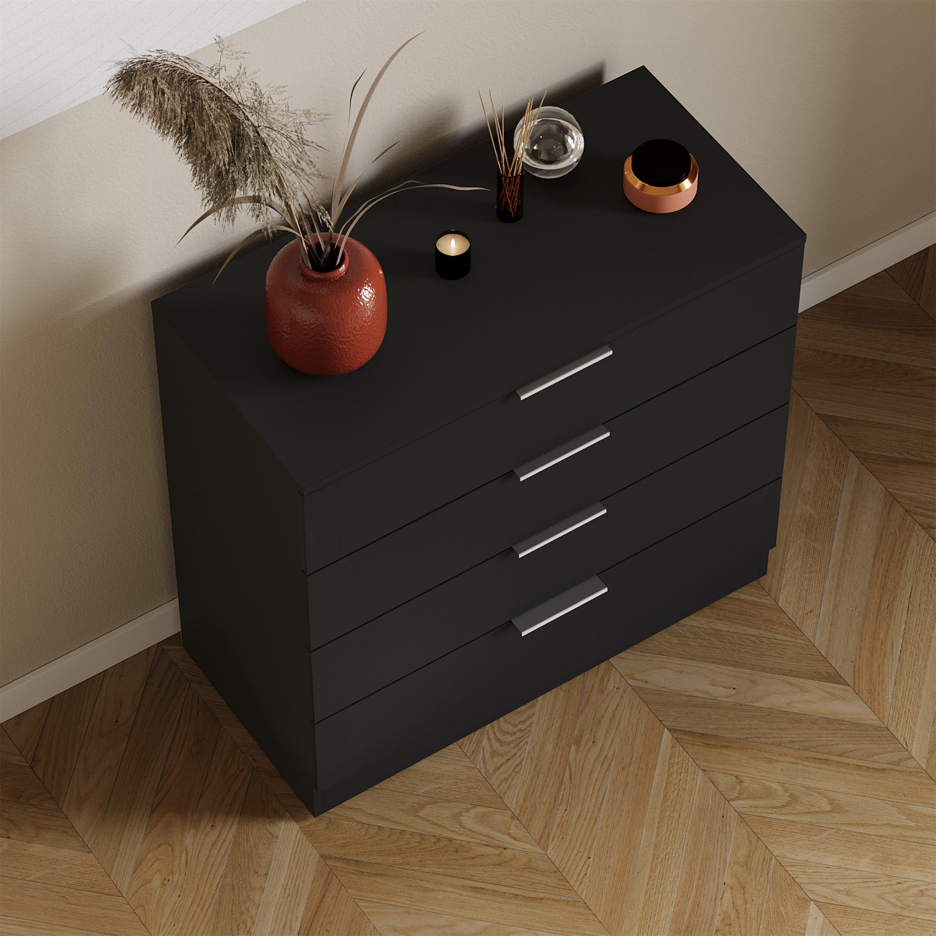Black - Lassic - Trega 4 Drawer Chest of Drawers - 6