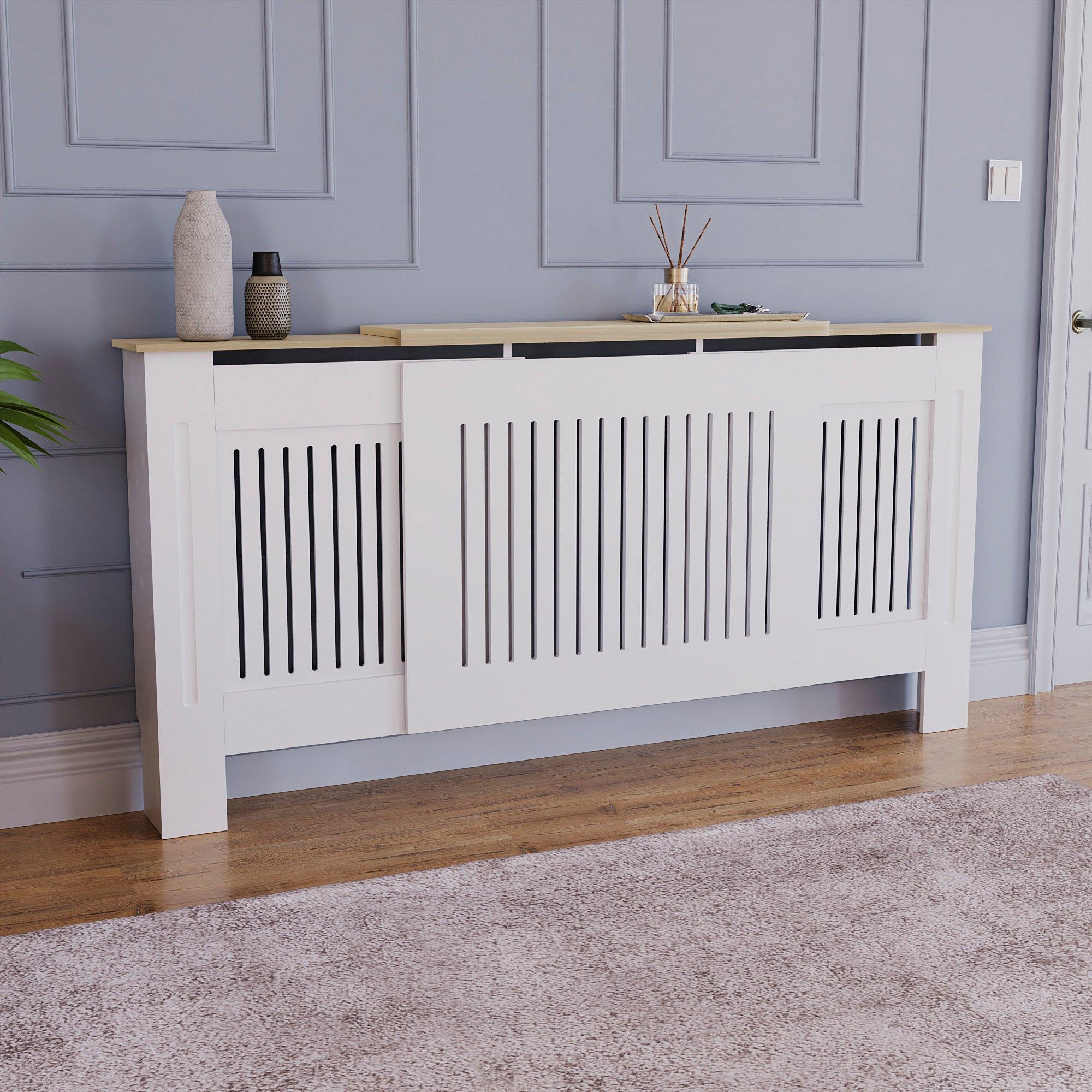 Lassic  Vida Designs Arlington Adjustable Radiator Cover - White - Adjustable