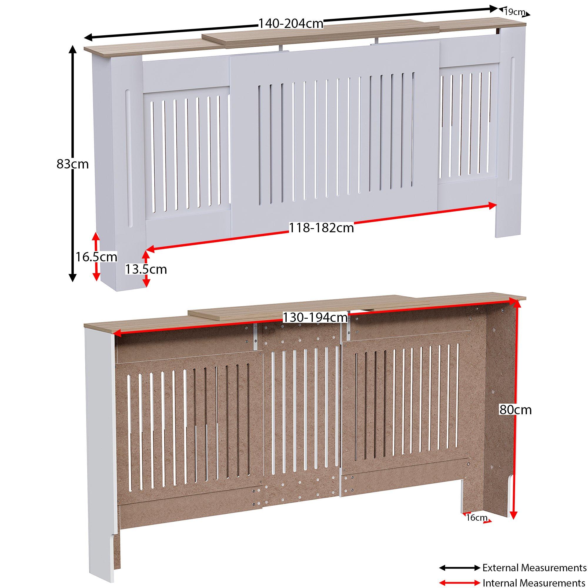 White - Lassic - Vida Designs Arlington Adjustable Radiator Cover - 2