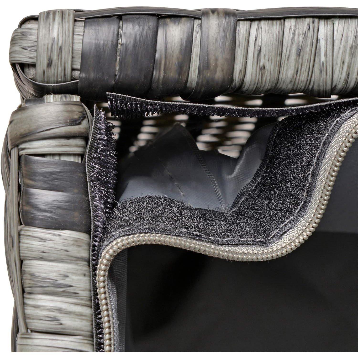 Grey - Outsunny - PE Rattan Outdoor Storage Bench - 8