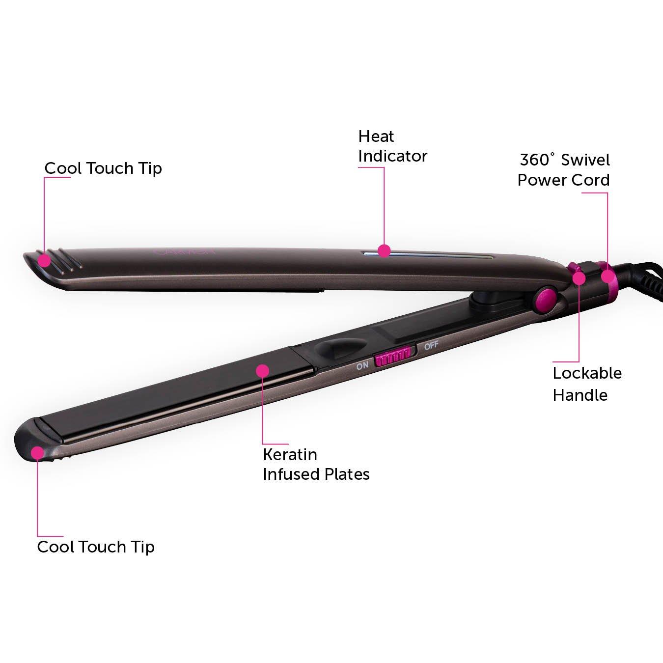 Graphite - Carmen - Neon Straightener Grey/Pink - 7
