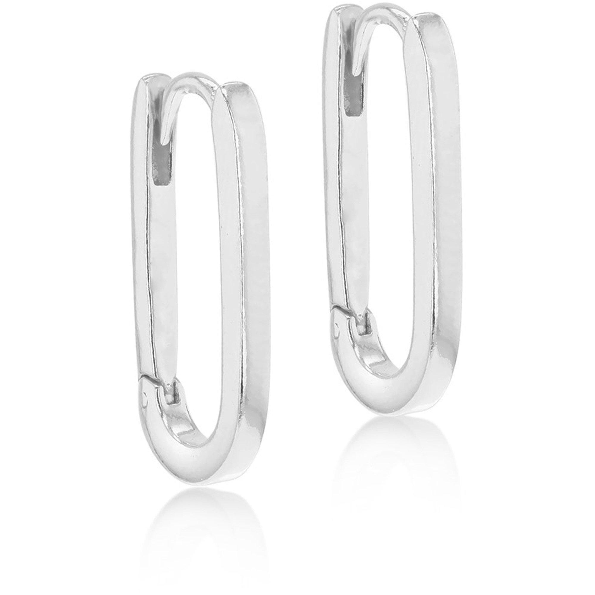 Silver - Be You - Silver Rectangle Hoops - 1