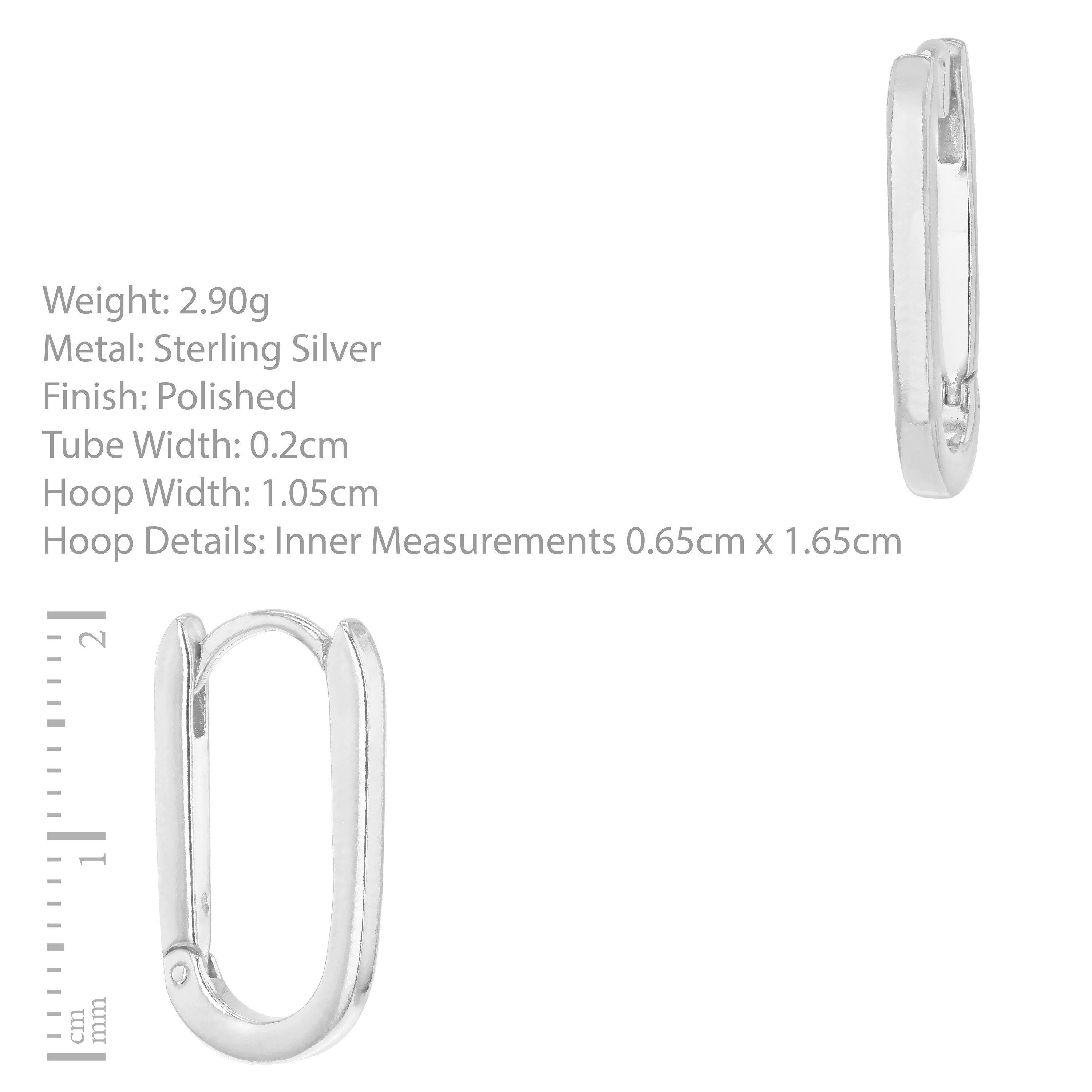 Silver - Be You - Silver Rectangle Hoops - 3