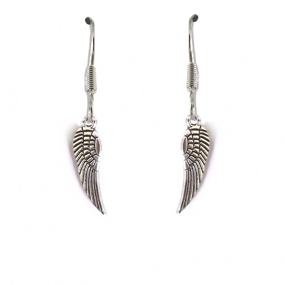 Silver - Aye Do Gifts - Angel Feather Drop Earrings NP-FHfeh - 1