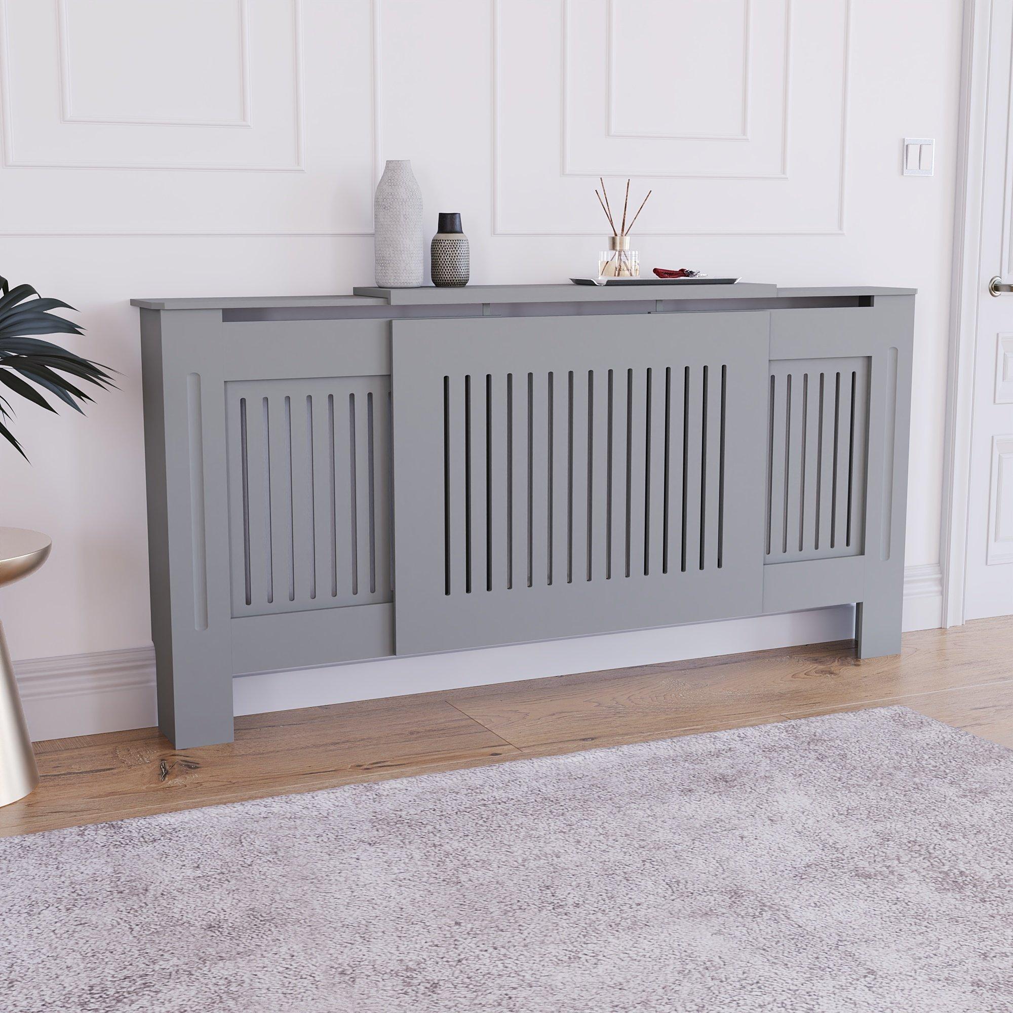 Grey - Lassic - Vida Designs Chelsea Adjustable Radiator Cover - 1