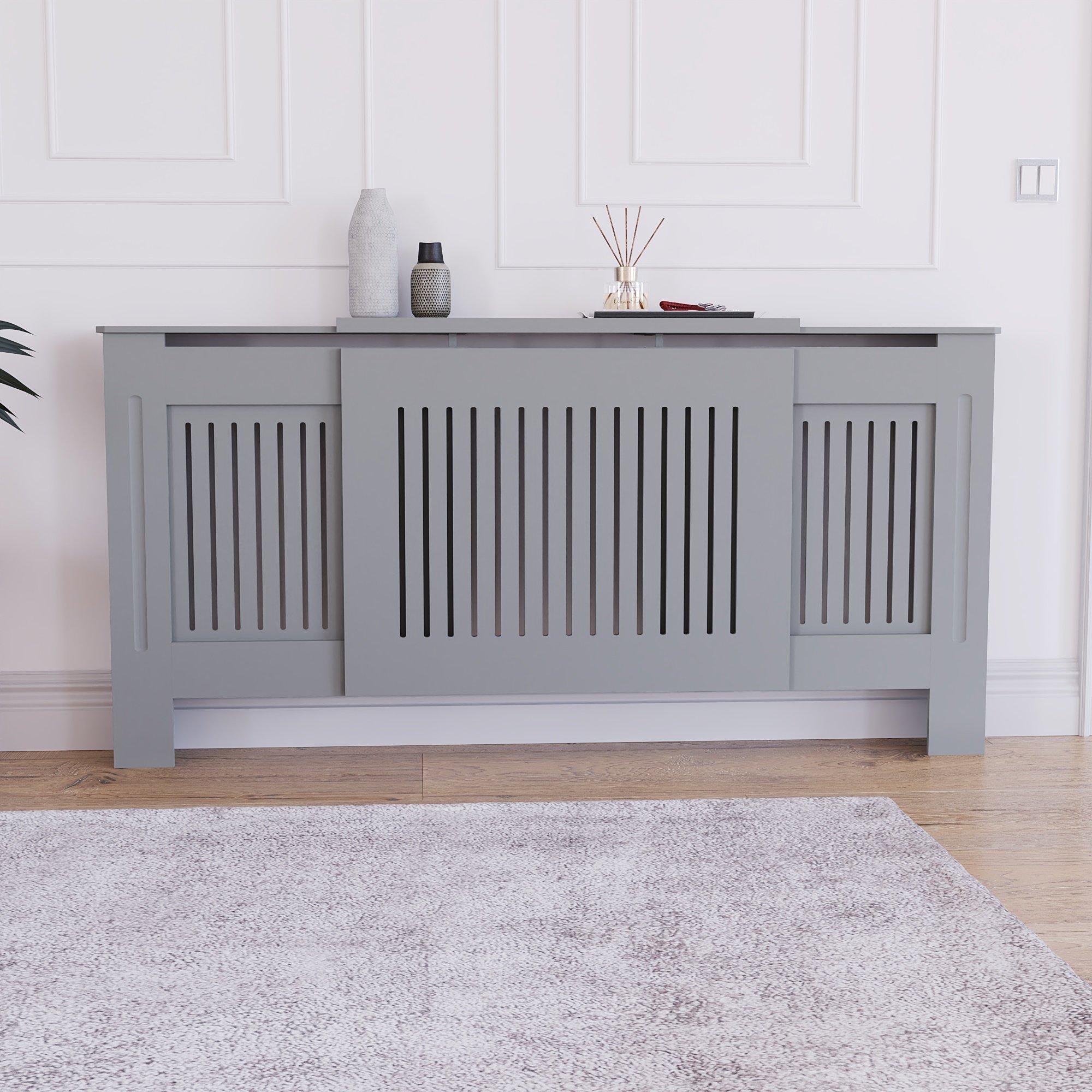 Grey - Lassic - Vida Designs Chelsea Adjustable Radiator Cover - 3
