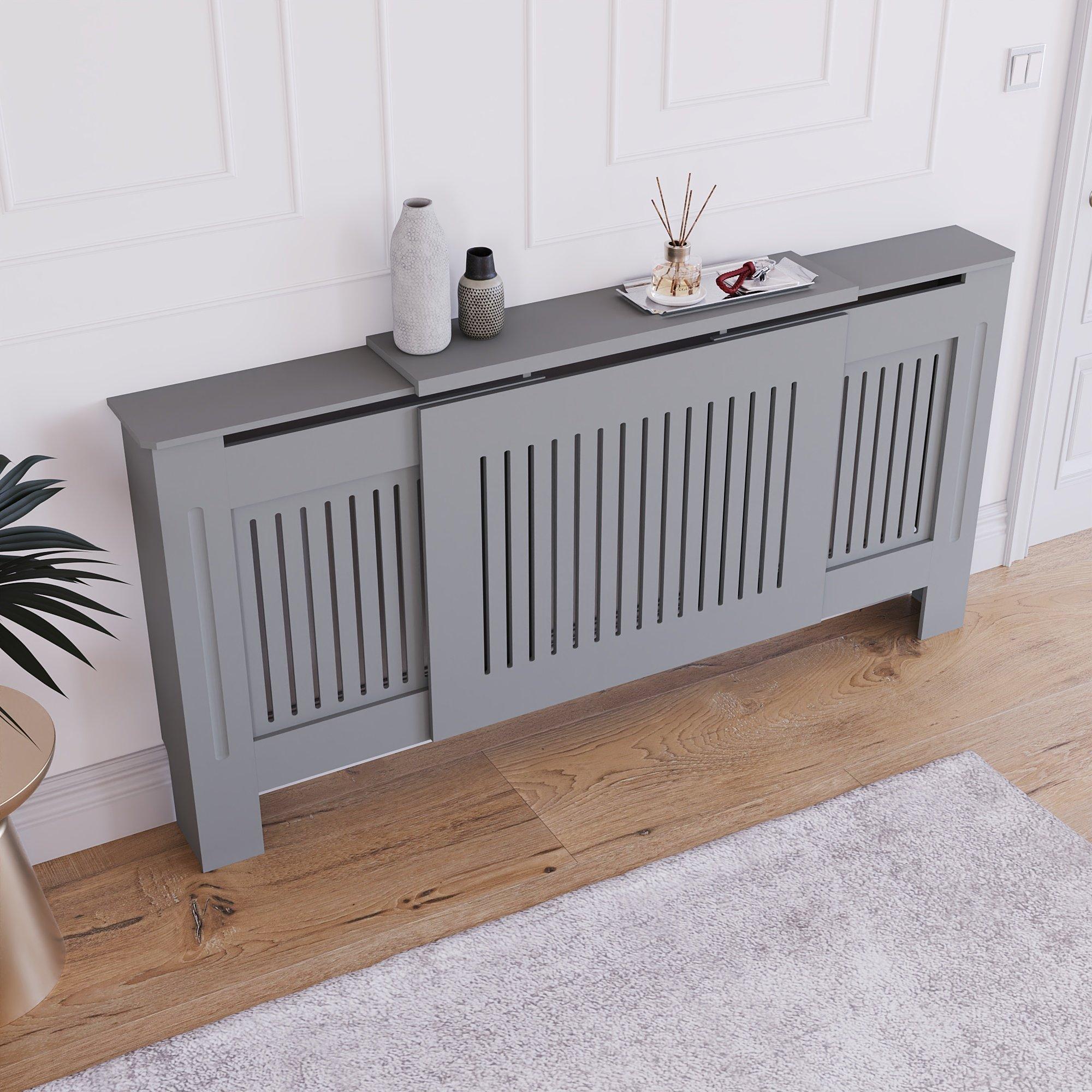 Grey - Lassic - Vida Designs Chelsea Adjustable Radiator Cover - 4