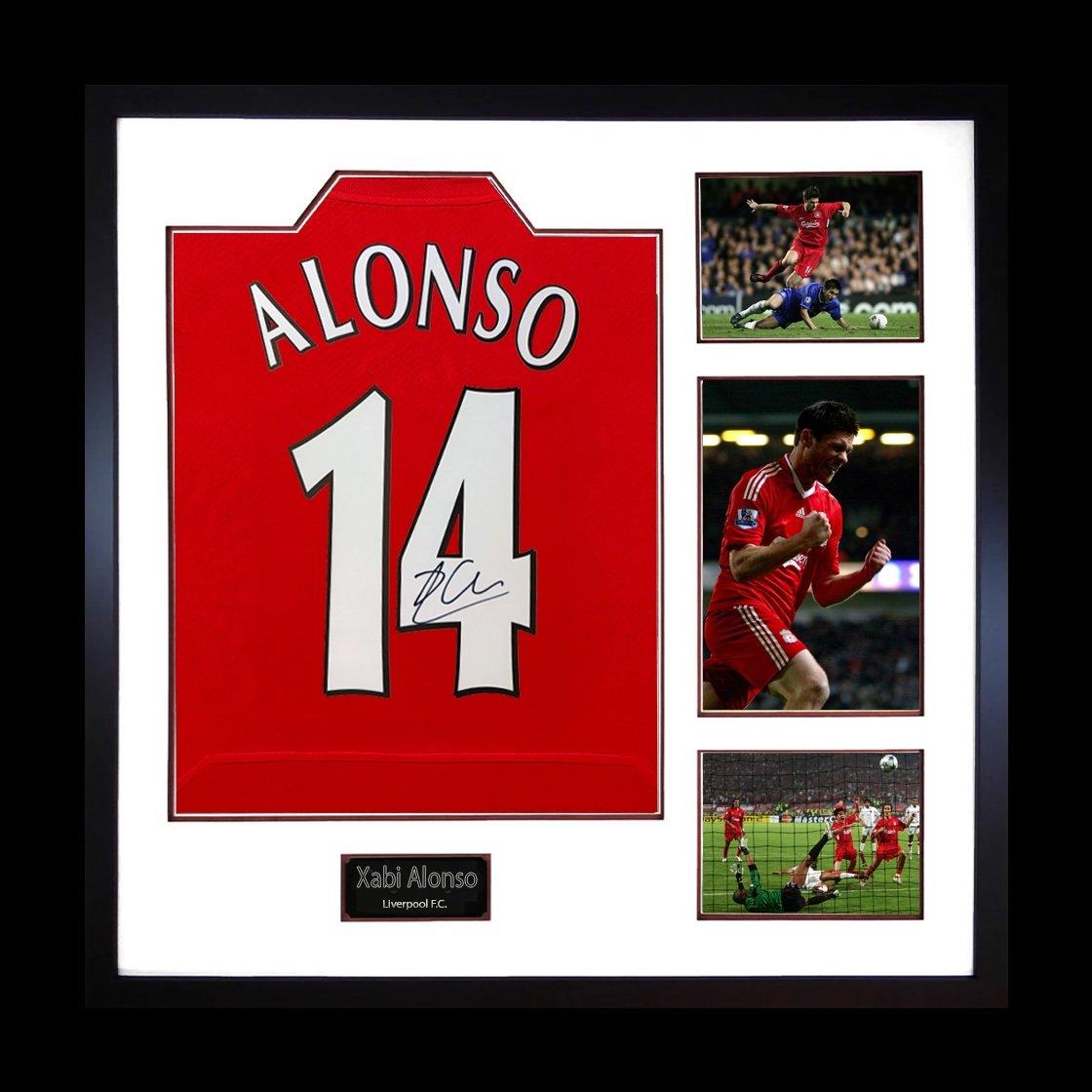 The Fan Cave Xabi Alonso Signed Liverpool Shirt Elite Frame - Red - 820x820mm