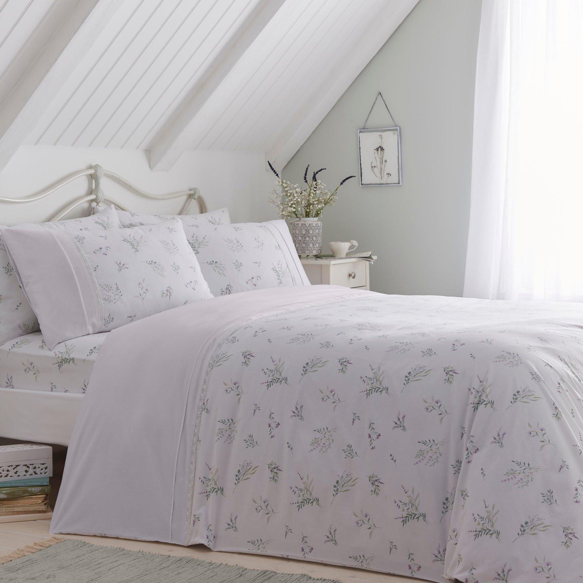 Lilac - Dreams and Drapes - Chloe Botanicals Duvet Cover Set in Lilac - 1