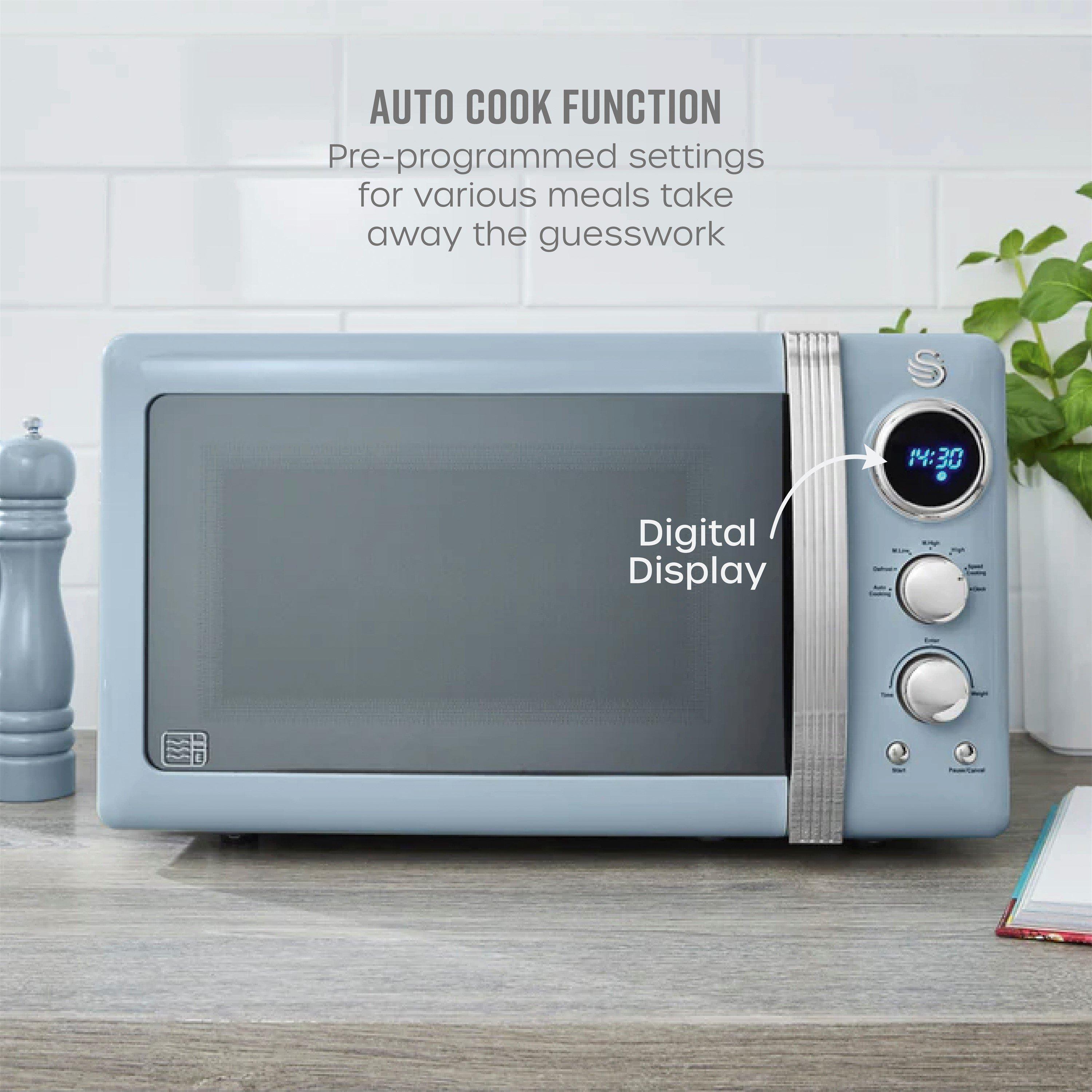 Blue - Swan - Swan Digital Retro Microwave 800W - Blue - 4