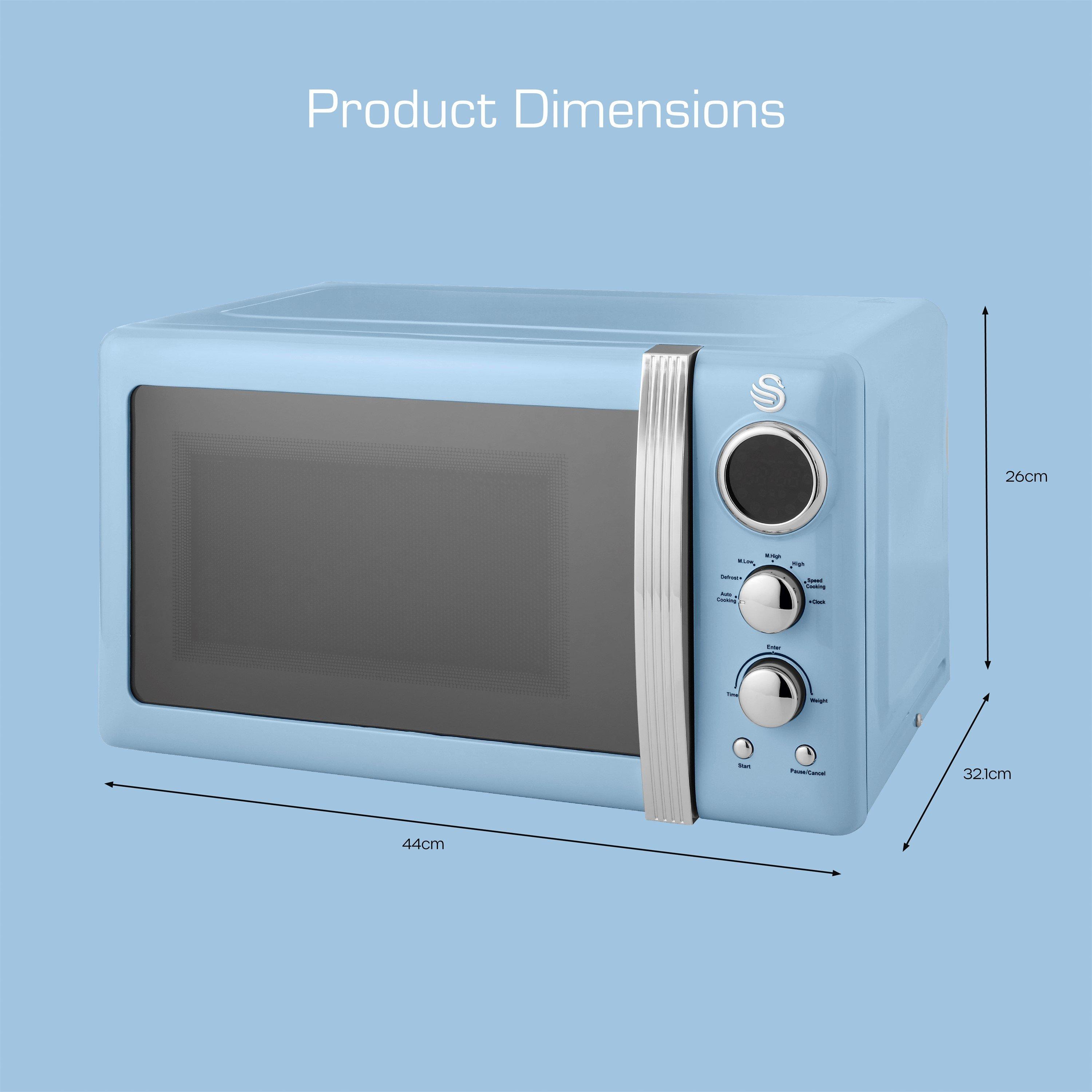 Blue - Swan - Swan Digital Retro Microwave 800W - Blue - 6