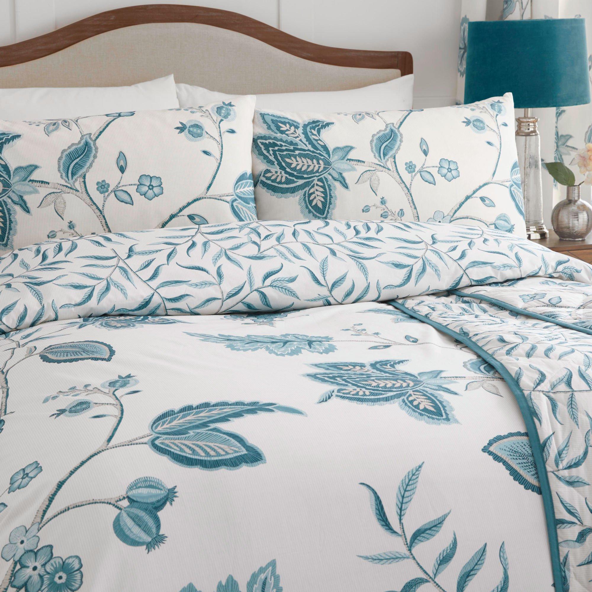 Teal - Dreams and Drapes - Samira Reversible Duvet Cover Set - 2