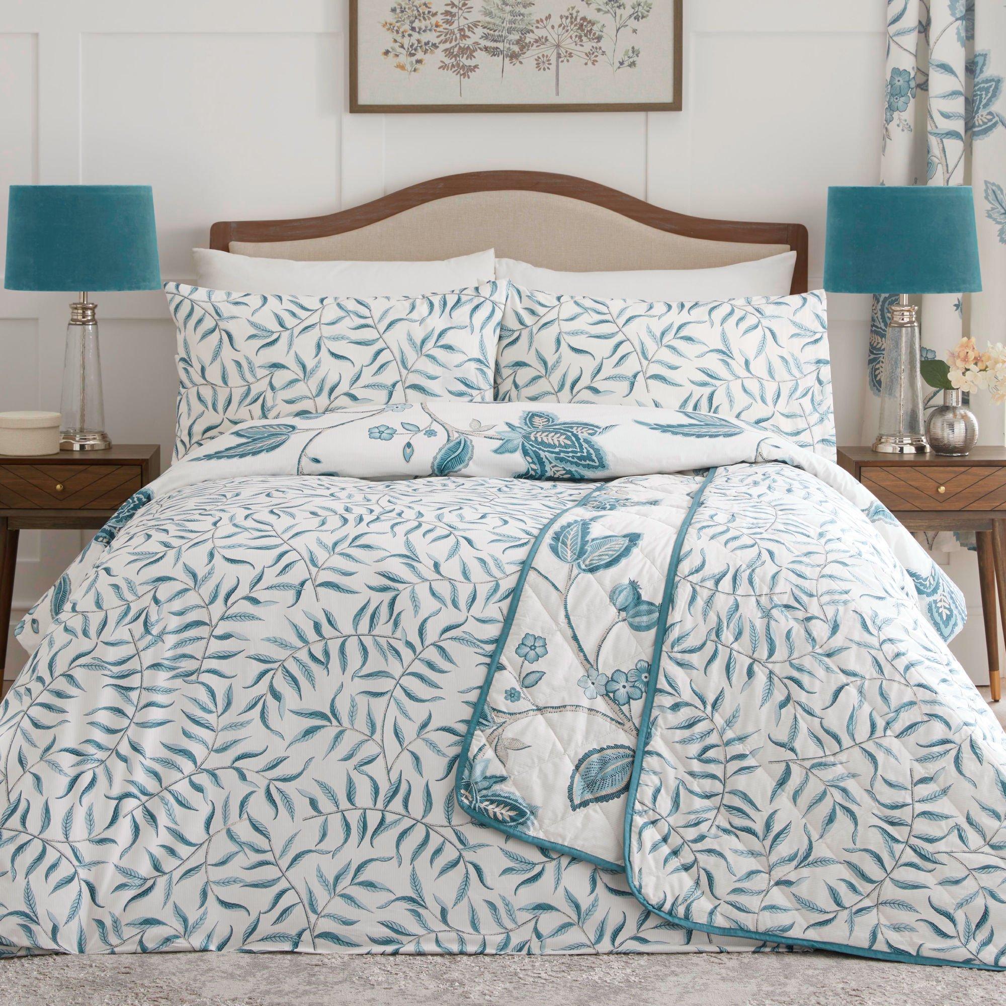 Teal - Dreams and Drapes - Samira Reversible Duvet Cover Set - 5