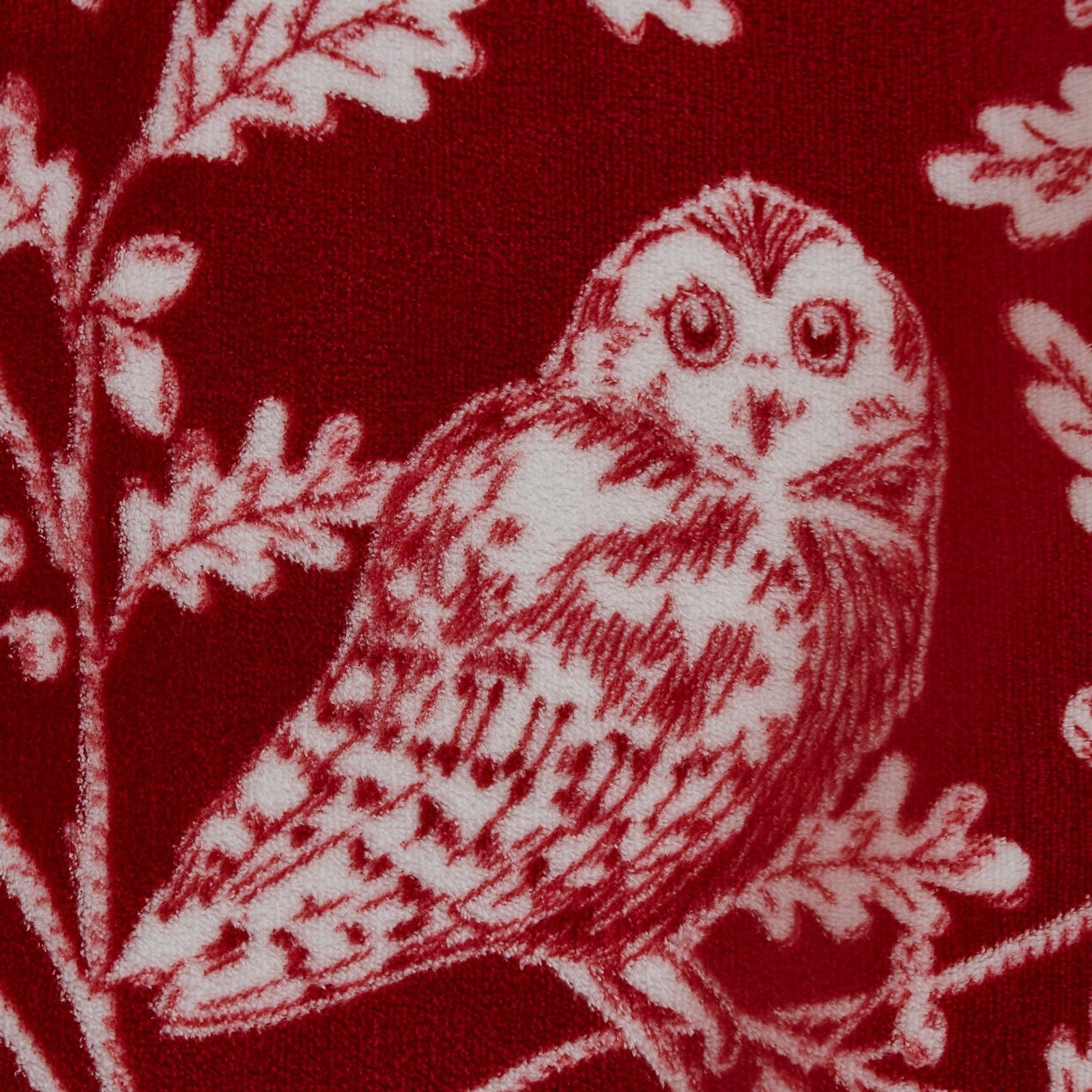 Red - Dreams and Drapes - Woodland Owls Fleece Duvet Cover Set - 5