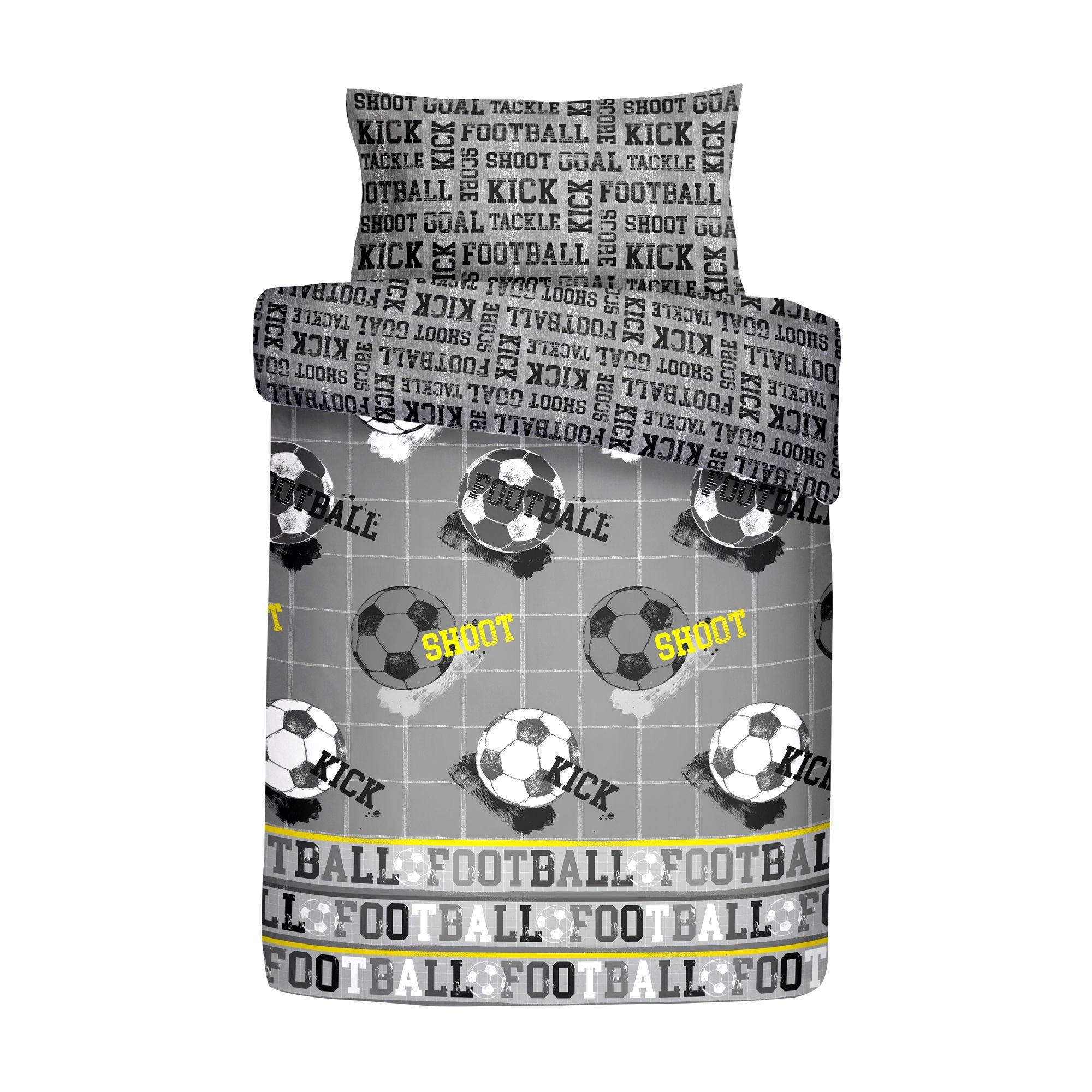 Grey - Bedlam - Football Kids Duvet Cover Set in Blue - 3