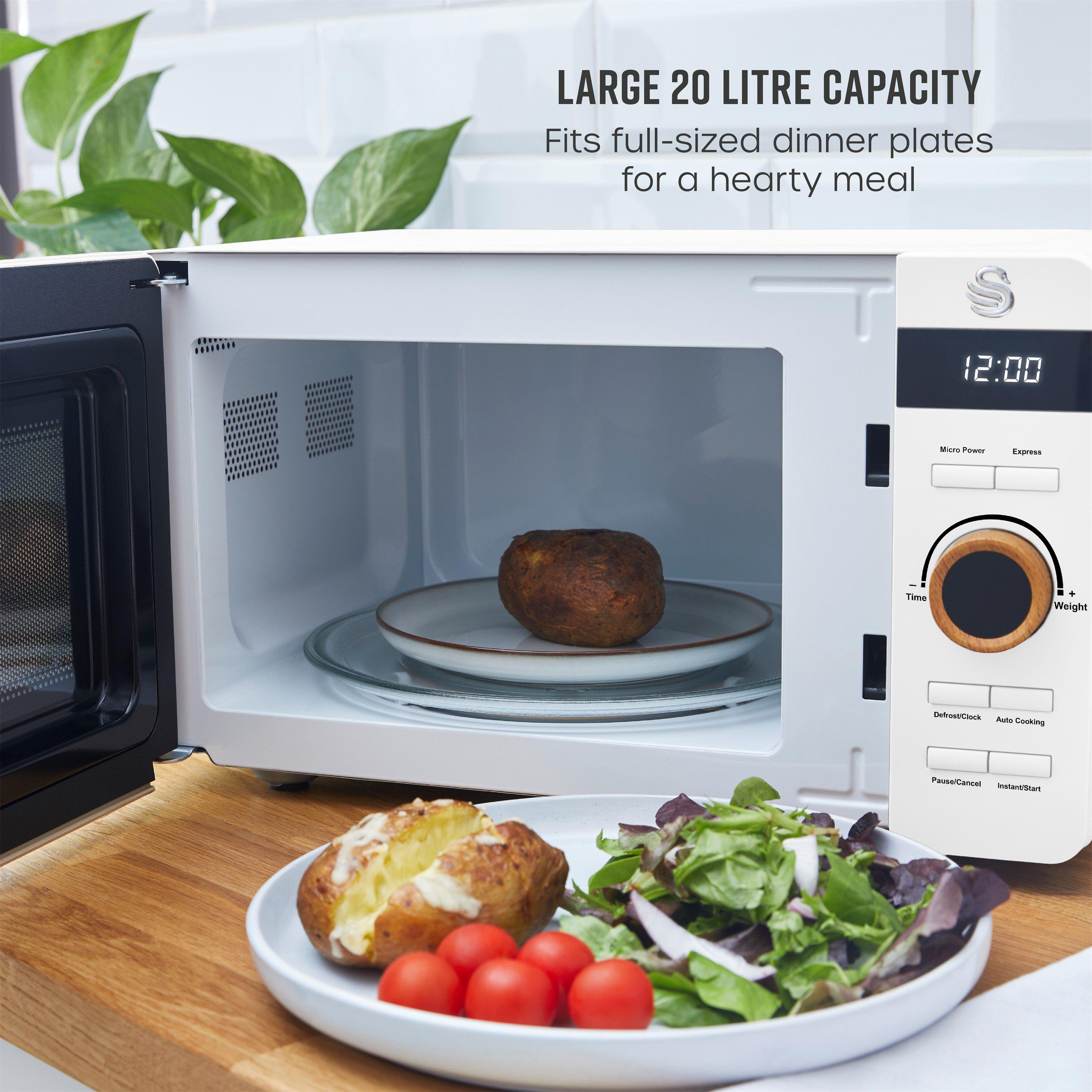 White - Swan - Swan Nordic White Digital Microwave 20L - 3