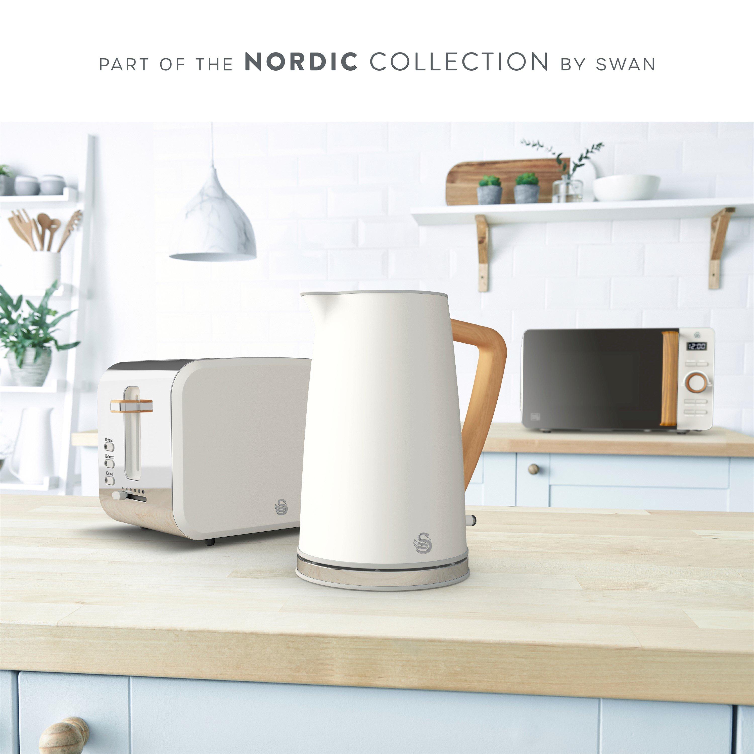 White - Swan - Swan Nordic White Digital Microwave 20L - 6