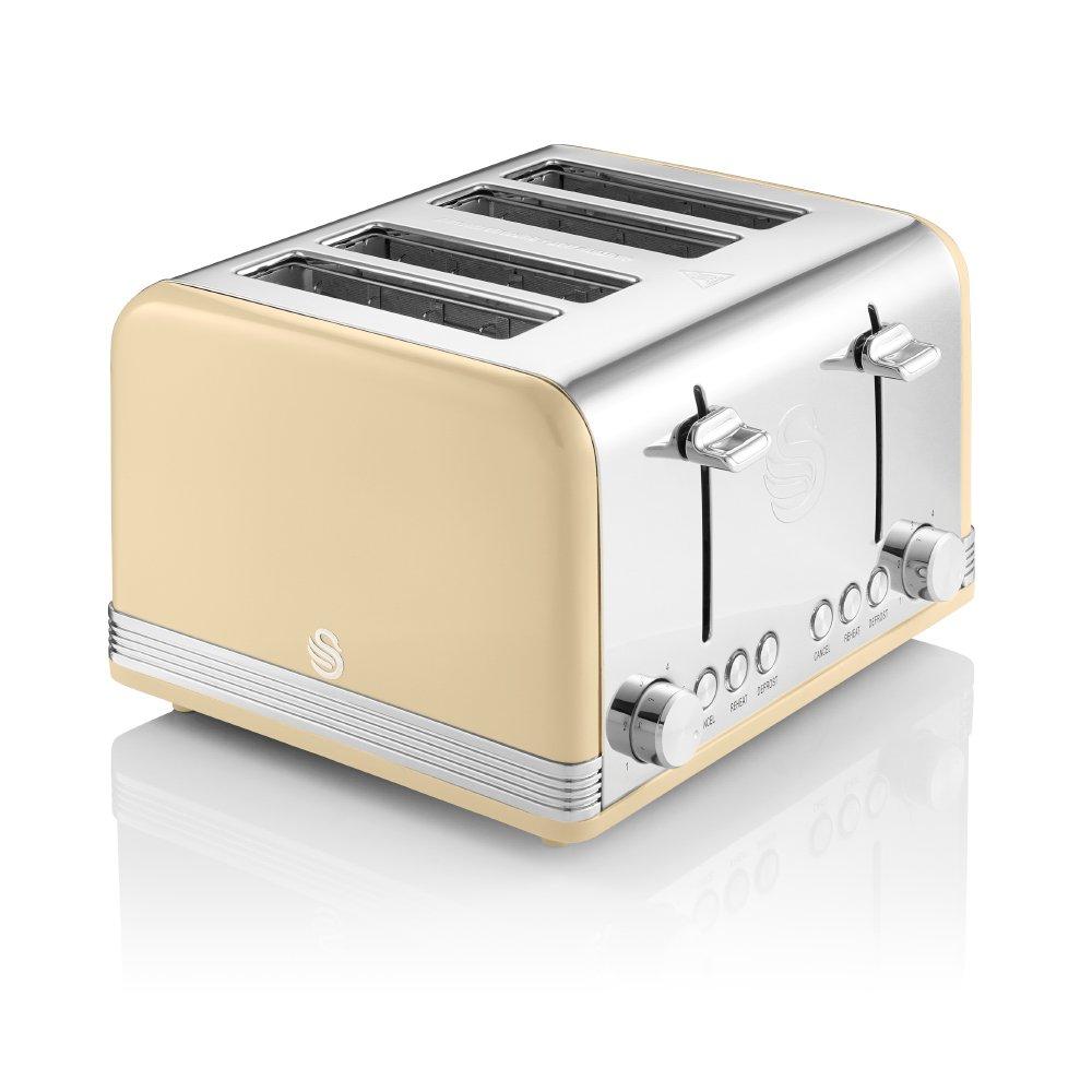 Cream - Swan - 4 Slice Retro Toaster - Cream - 1