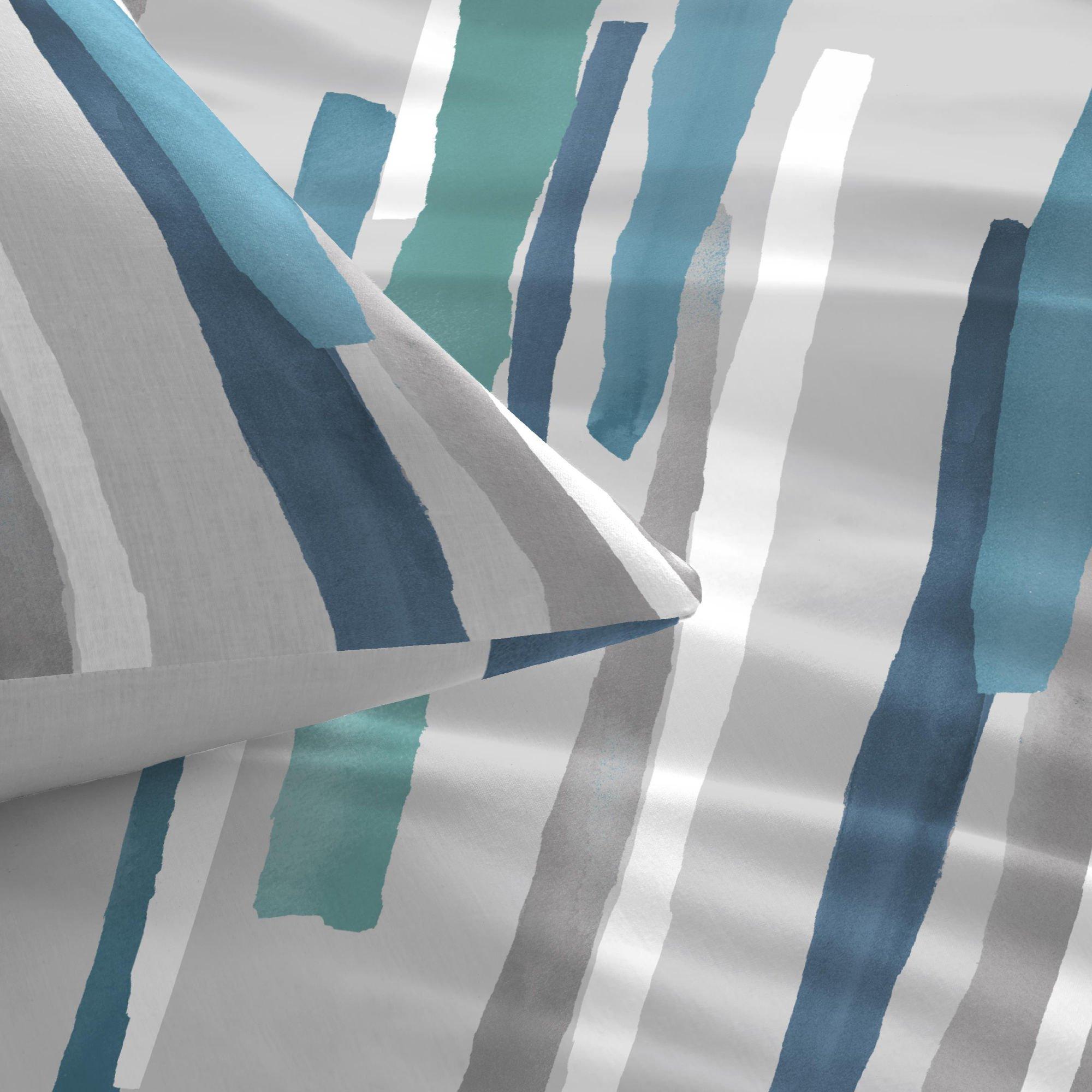 Teal - Fusion - Clifton Reversible Duvet Cover Set - 2