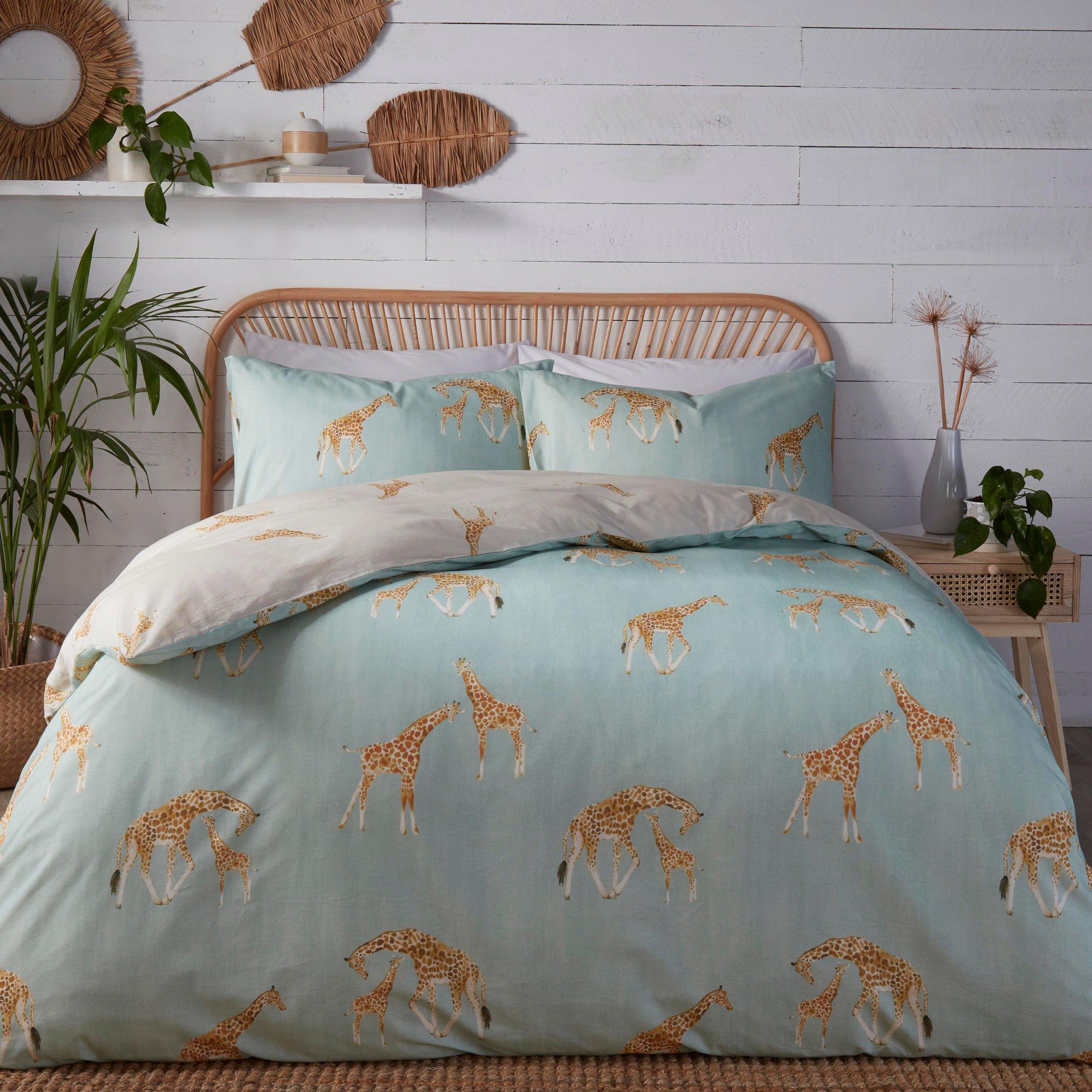 Duck Egg - Fusion - Milo Giraffe Reversible Duvet Cover Set - 1