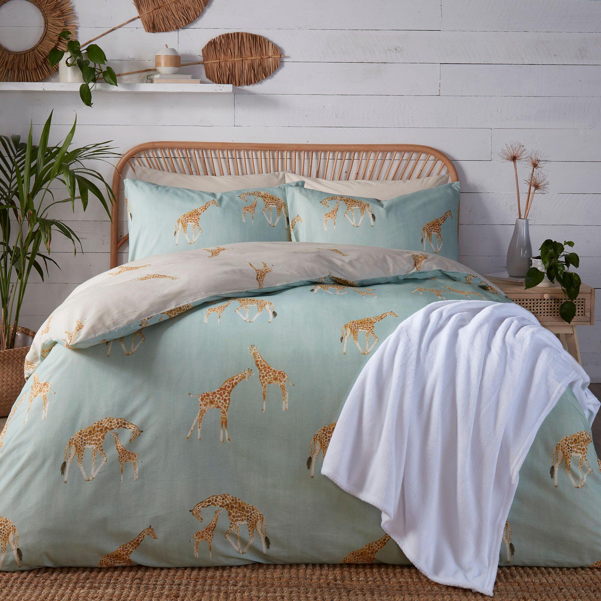Duck Egg - Fusion - Milo Giraffe Reversible Duvet Cover Set - 6
