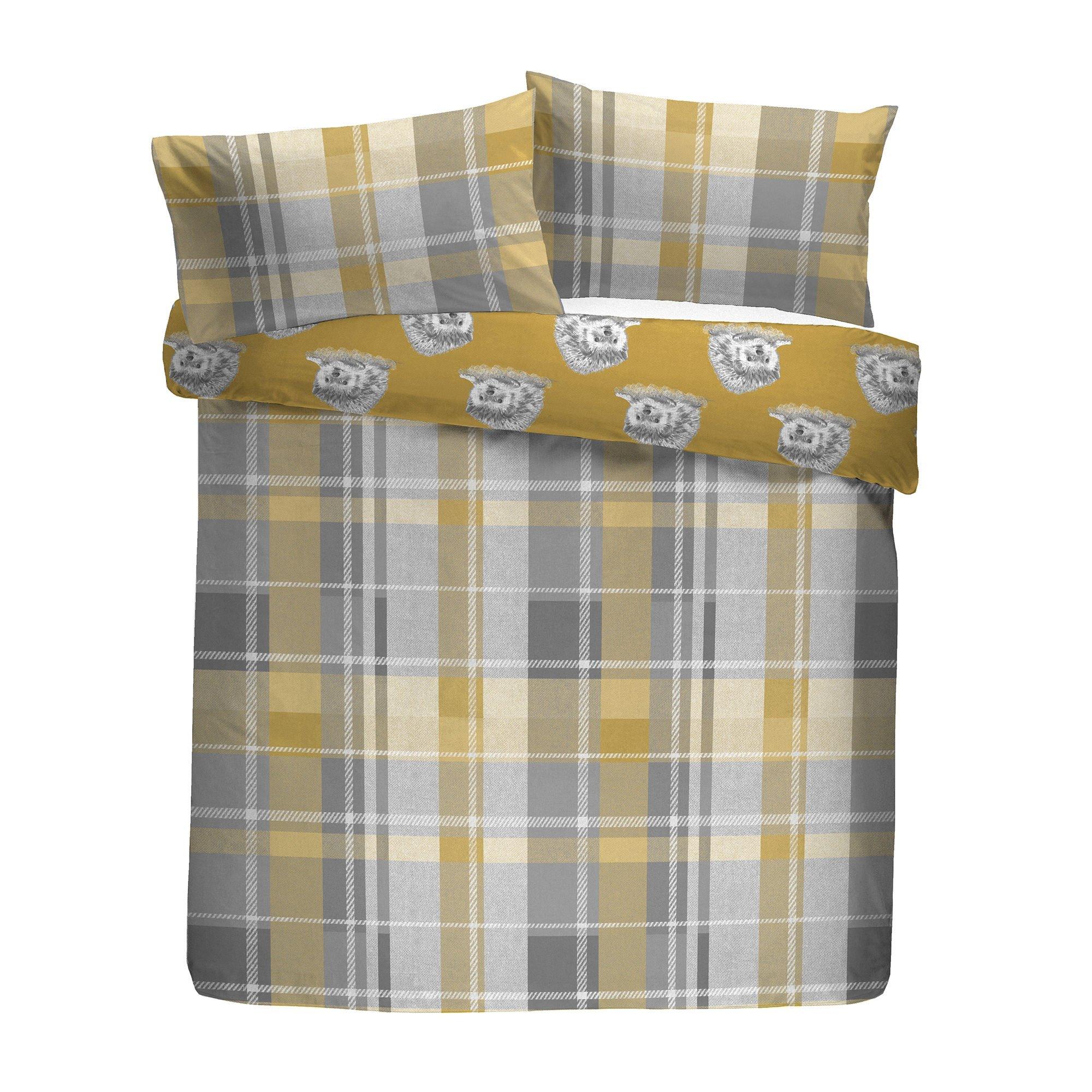 Ochre - Dreams and Drapes - Colville Check Brushed Cotton Duvet Cover Set - 5