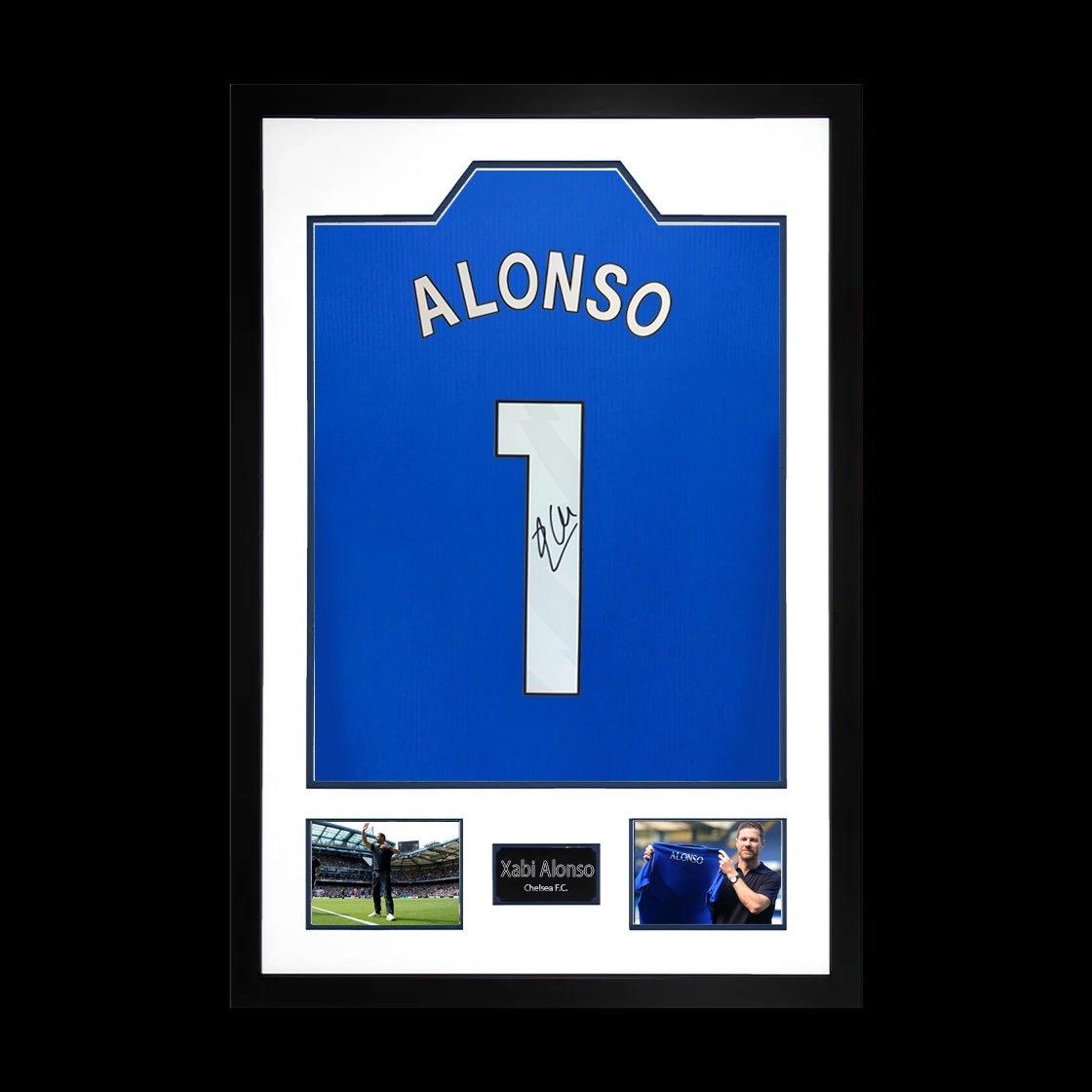 Blue - The Fan Cave - Xabi Alonso Signed Chelsea Shirt Premium Frame - 1