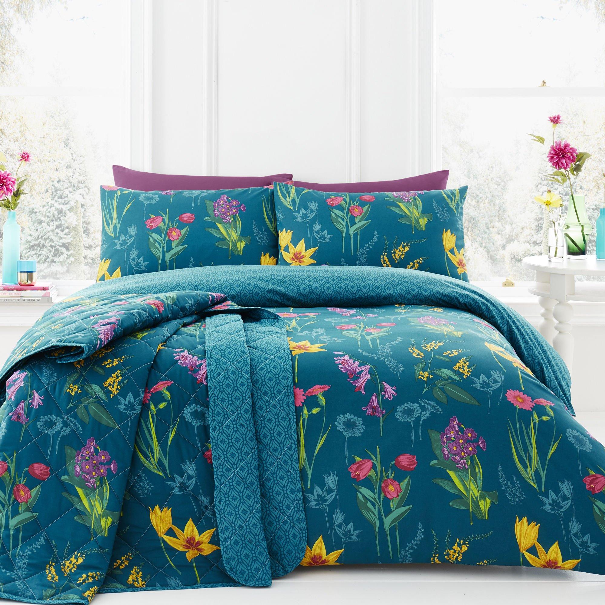 Teal - Dreams and Drapes - Ingrid Bold Geo Foulard Duvet Cover Set in Teal - 1